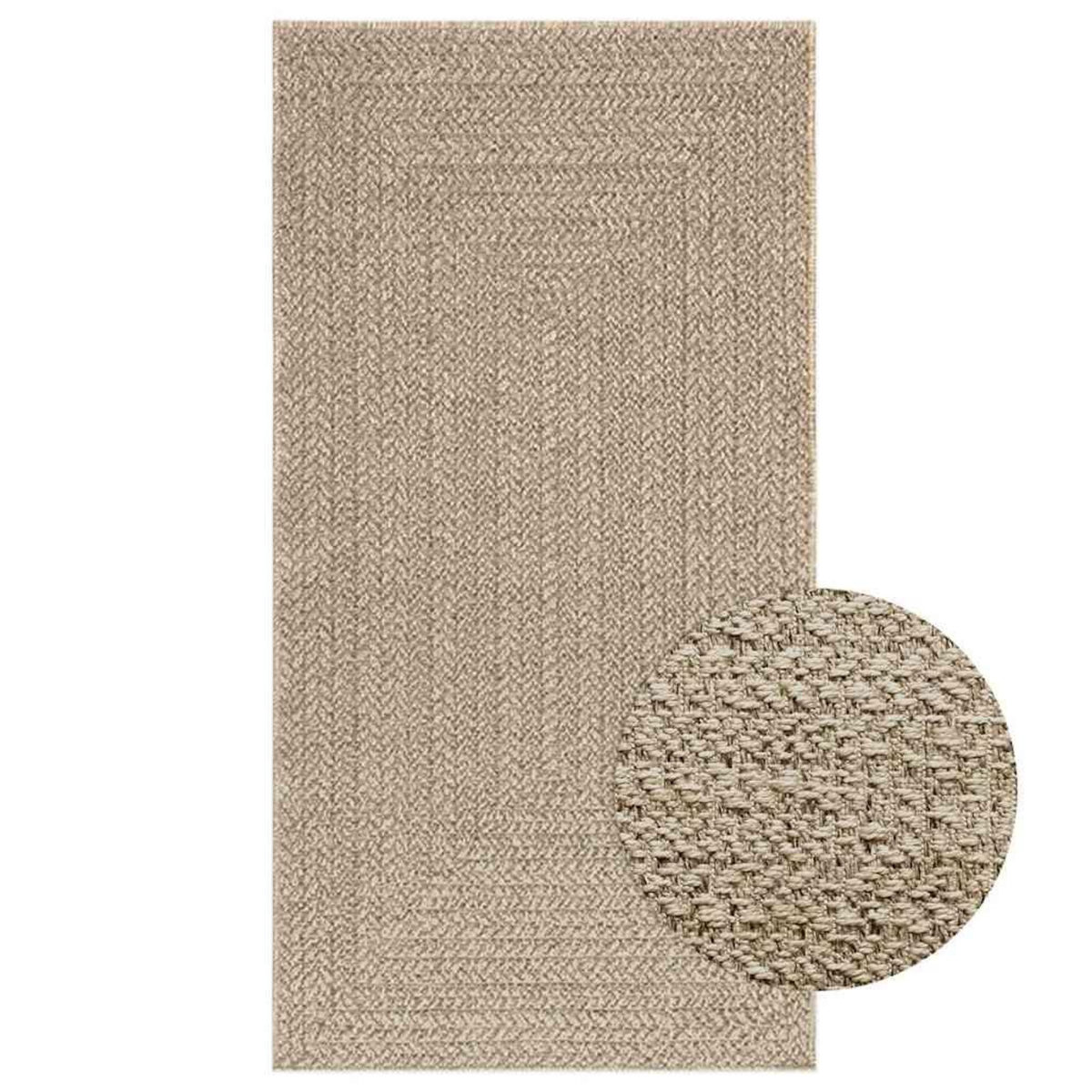 VIDAXL Tapis ZIZUR beige 80x150 cm aspect de jute interieur exterieur