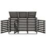 Voir la diapositive 5 : VIDAXL Abri de poubelle triple 210x75x121 cm Bois de pin massif peint