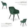 Voir la diapositive 3 : tectake Chaise style scandinave rembourrée aspect velours vert foncé/noir Lot de 6