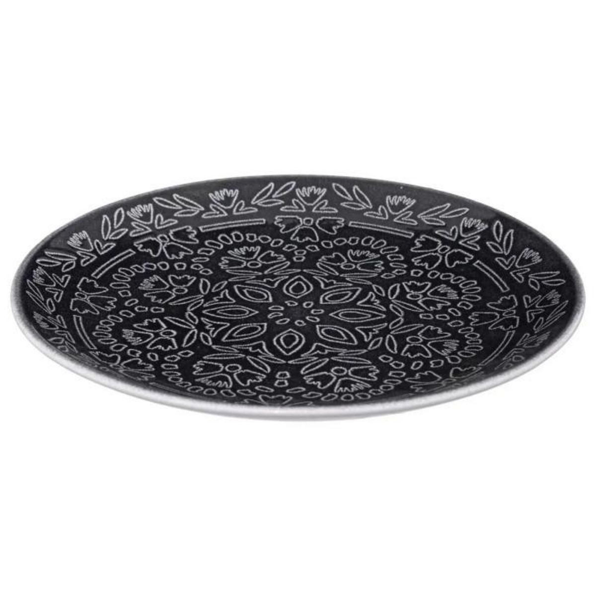 Paris Prix Lot de 6 Assiettes Plates  Midnight Garden  26cm Noir