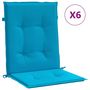 Voir la diapositive 2 : VIDAXL Coussins de chaise de jardin a dossier bas lot de 6 bleu