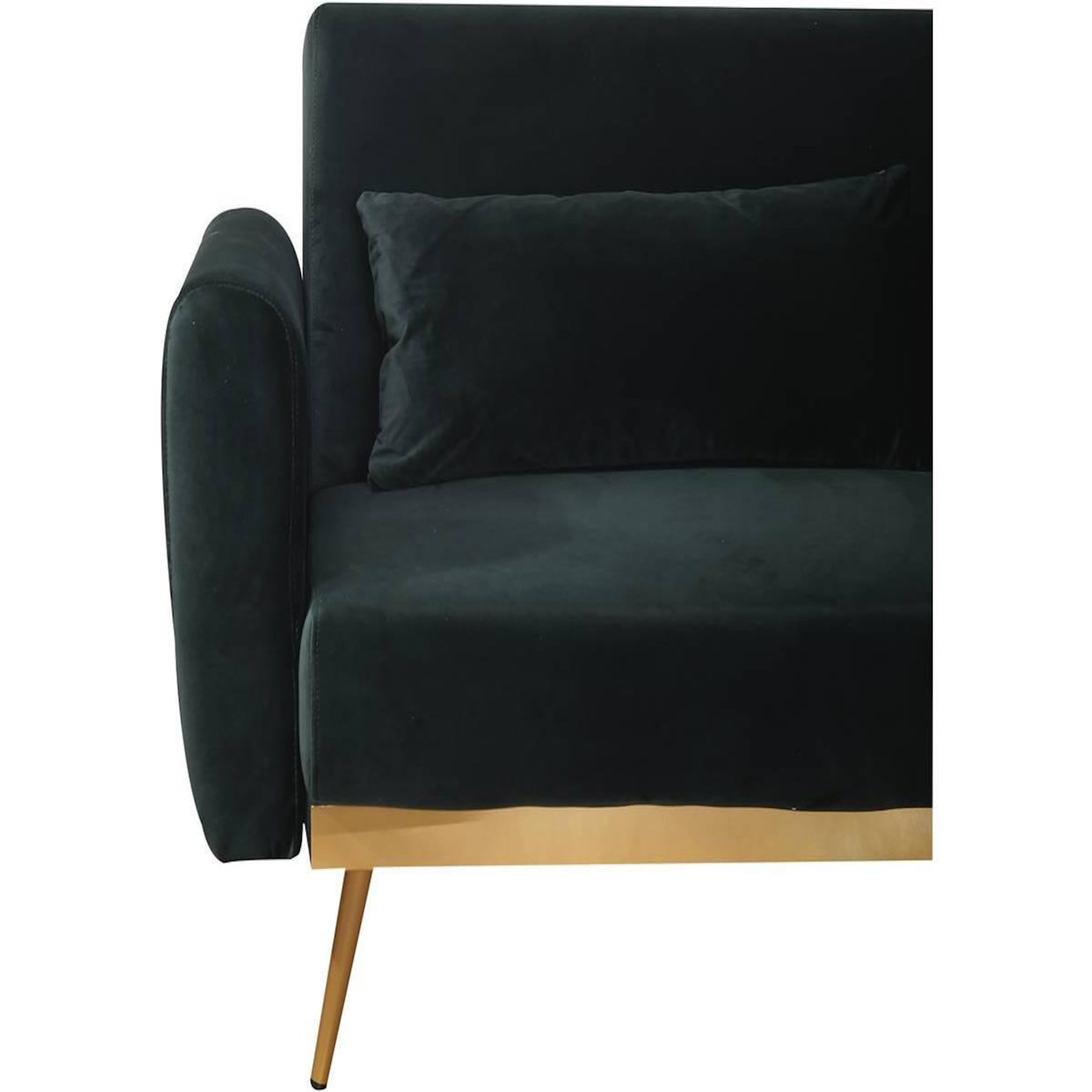 Habitat et Jardin Canapé Clic Clac en velours  Donia  - 203 x 81 x 83 cm - 3 places - Vert foncé
