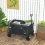 Voir la diapositive 3 : OUTSUNNY Chariot de jardin pliable 155L - chariot de transport - chariot de plage max 100Kg - noir