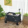 Voir la diapositive 3 : OUTSUNNY Chariot de jardin pliable 155L - chariot de transport - chariot de plage max 100Kg - noir
