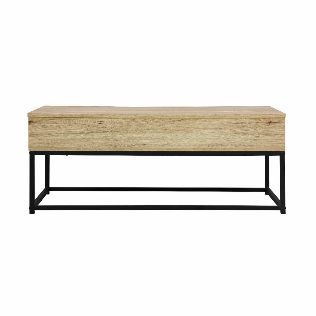 SWEEEK Table basse. loft. 1 plateau relevable. deux espaces de rangement. L 100 cm x l 55 cm x H 40.5 cm