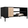 Voir la diapositive 2 : BEST MOBILIER Cambridge - table basse - effet bois et noir - 2 niches - 100 cm