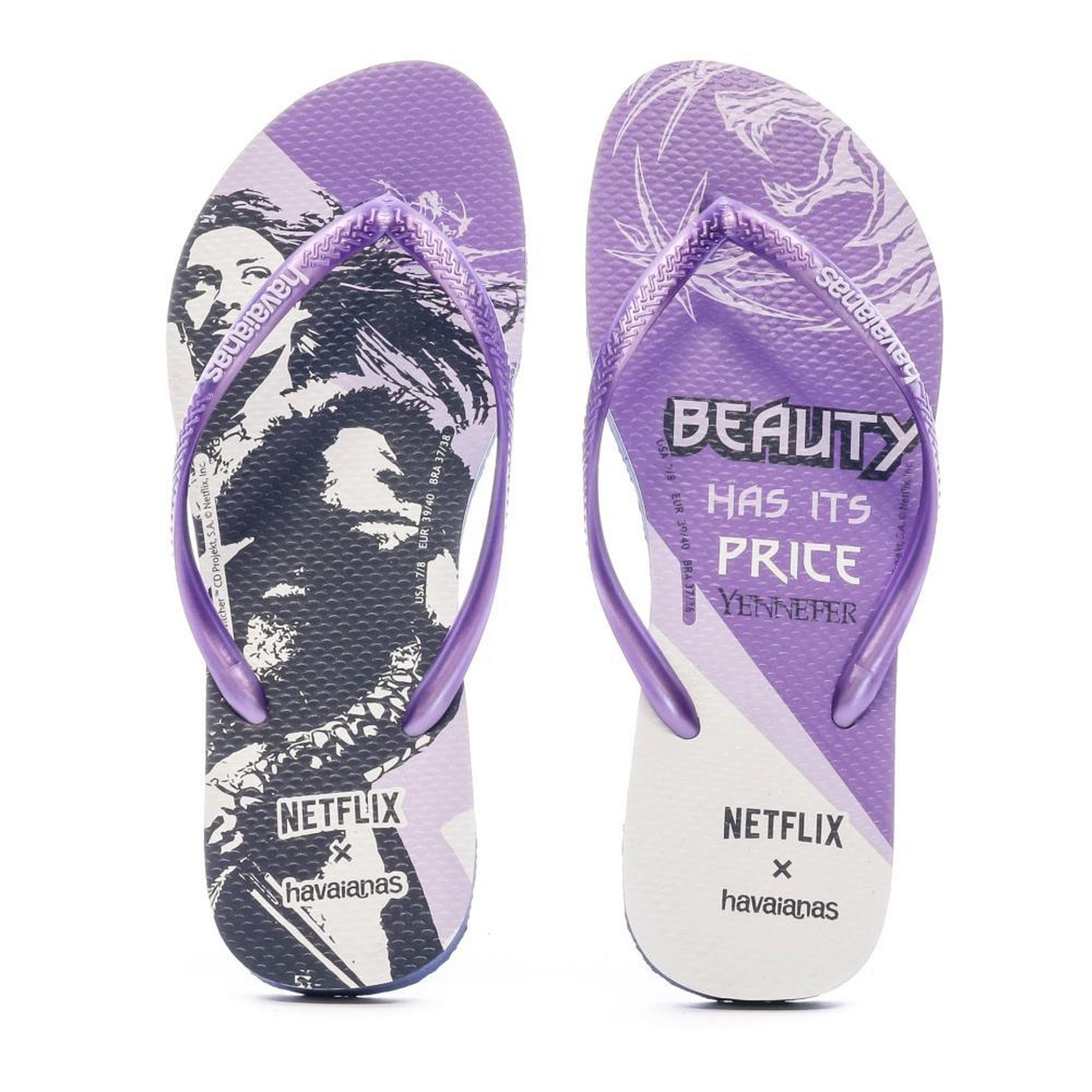 Voir la diapositive 3 : HAVAIANAS Tongs violette femme havaianas slim netflix the witcher