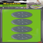 CENTRALE BRICO Lot de 4 patins de pied de meuble en polypropylène adhésif SCOTCH Diam. 50 mm