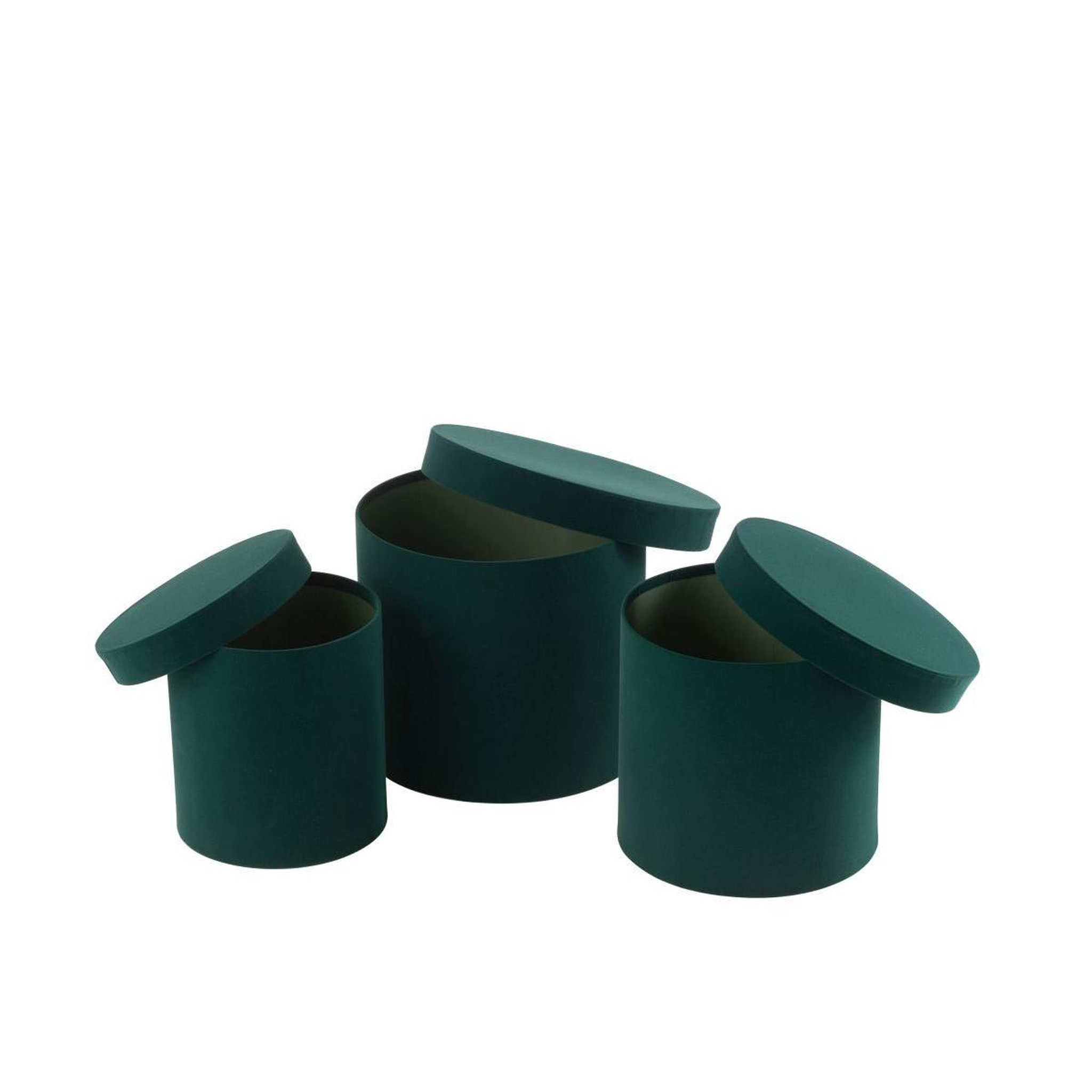 Voir la diapositive 2 : J-LINE Lot de 3 boîtes de rangement rondes  vaughn  27cm vert