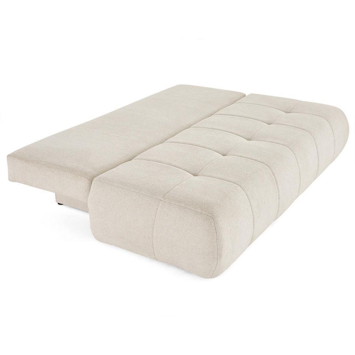 BEST MOBILIER Bowie - canapé 3 places convertible coffre + coussin rond inclus en tissu texturé