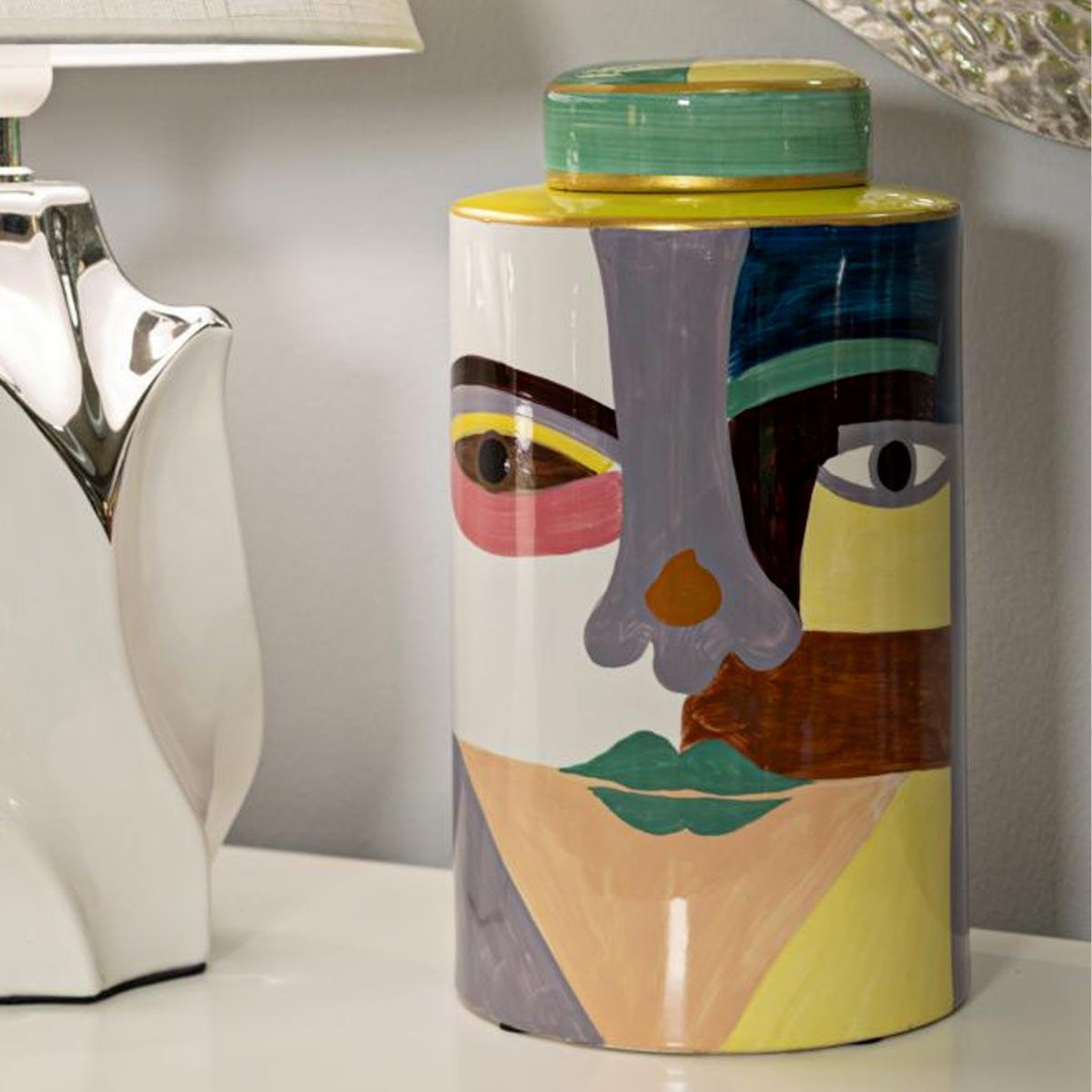 Voir la diapositive 6 : Paris Prix Vase design en céramique  piccassy  33cm multicolore