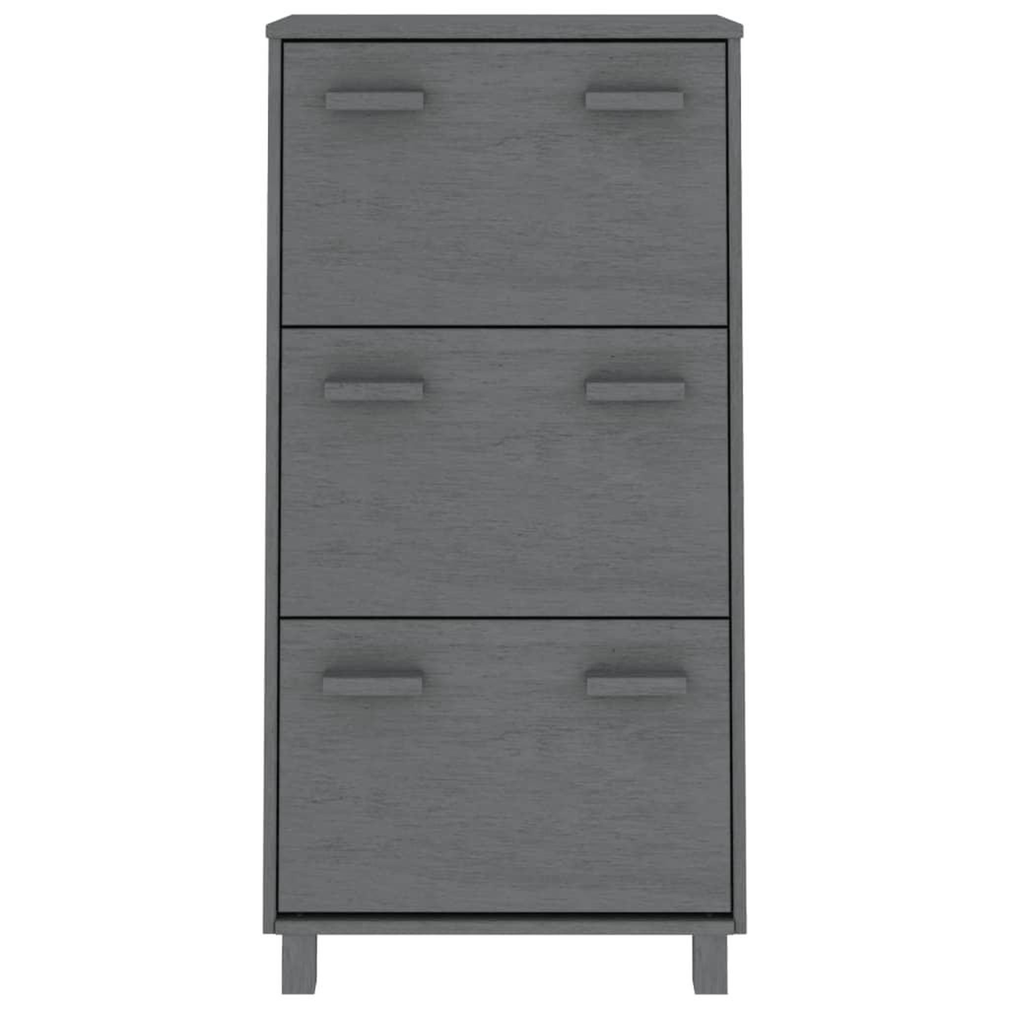 Voir la diapositive 3 : VIDAXL Armoire a chaussures hamar gris fonce 59,5x35x117 cm pin massif