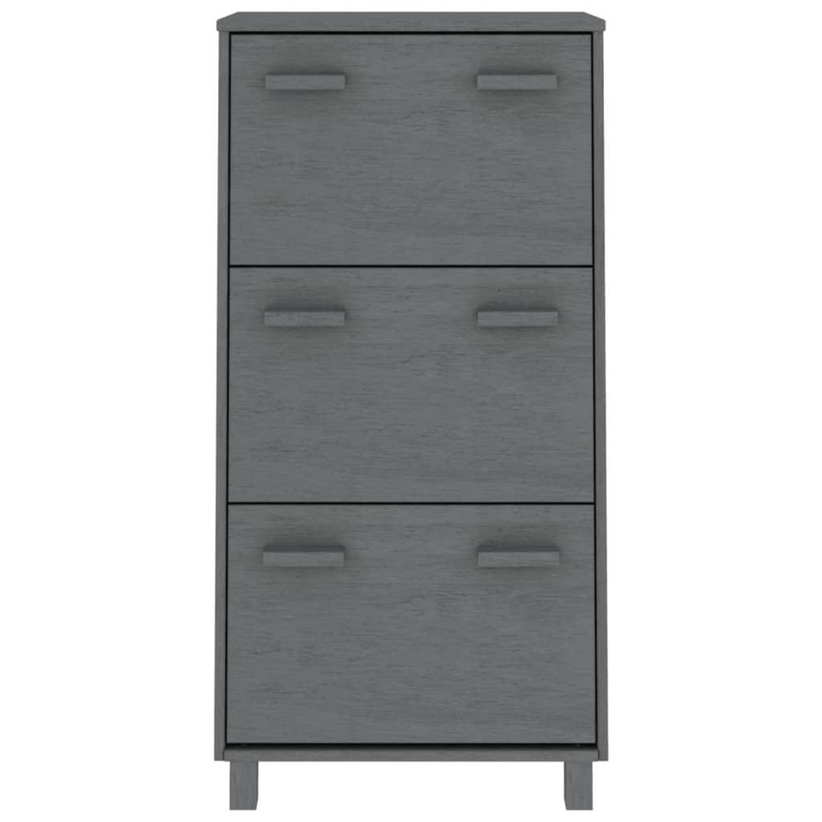 VIDAXL Armoire a chaussures HAMAR Gris fonce 59,5x35x117 cm Pin massif