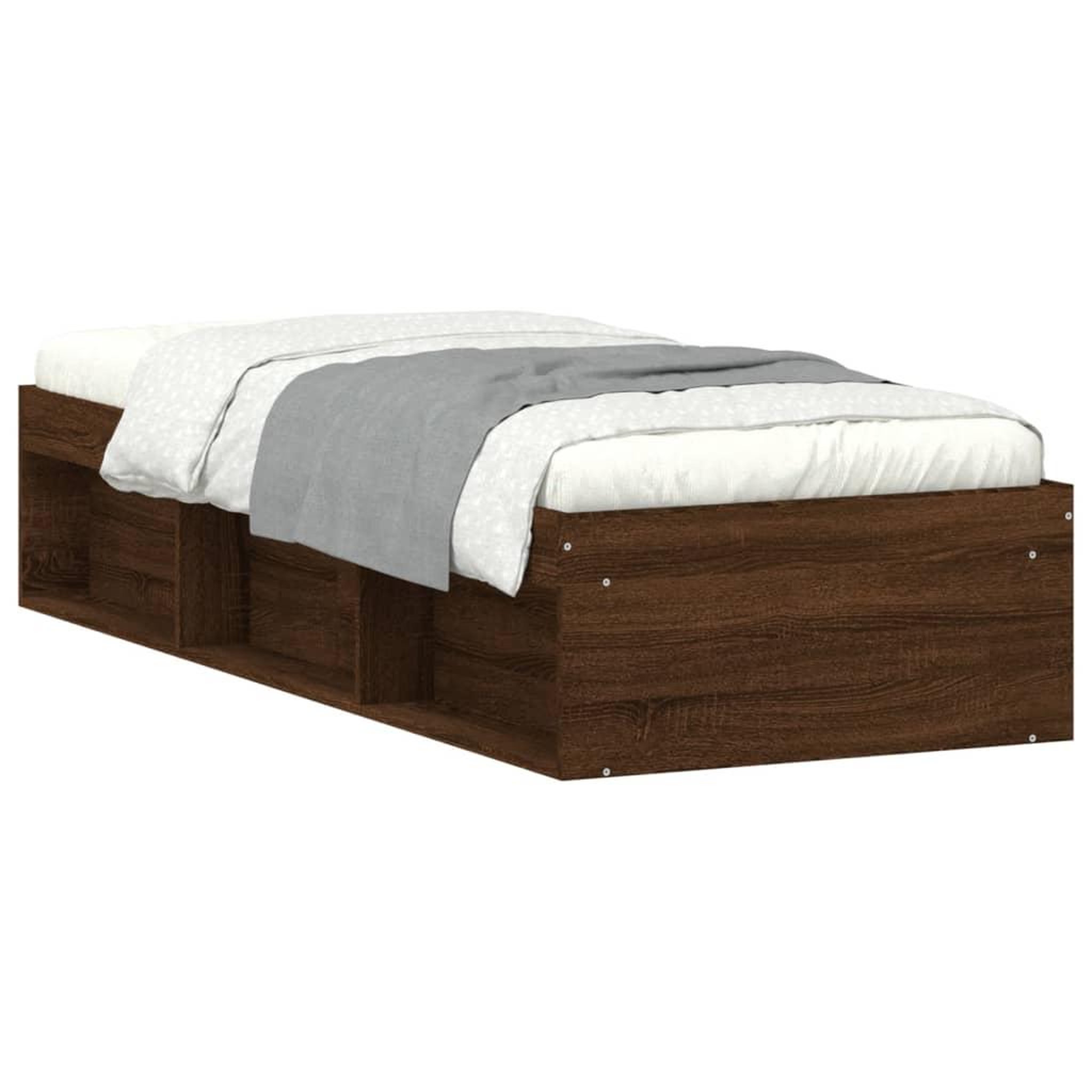 Voir la diapositive 2 : VIDAXL Cadre de lit sans matelas chene marron 75x190 cm