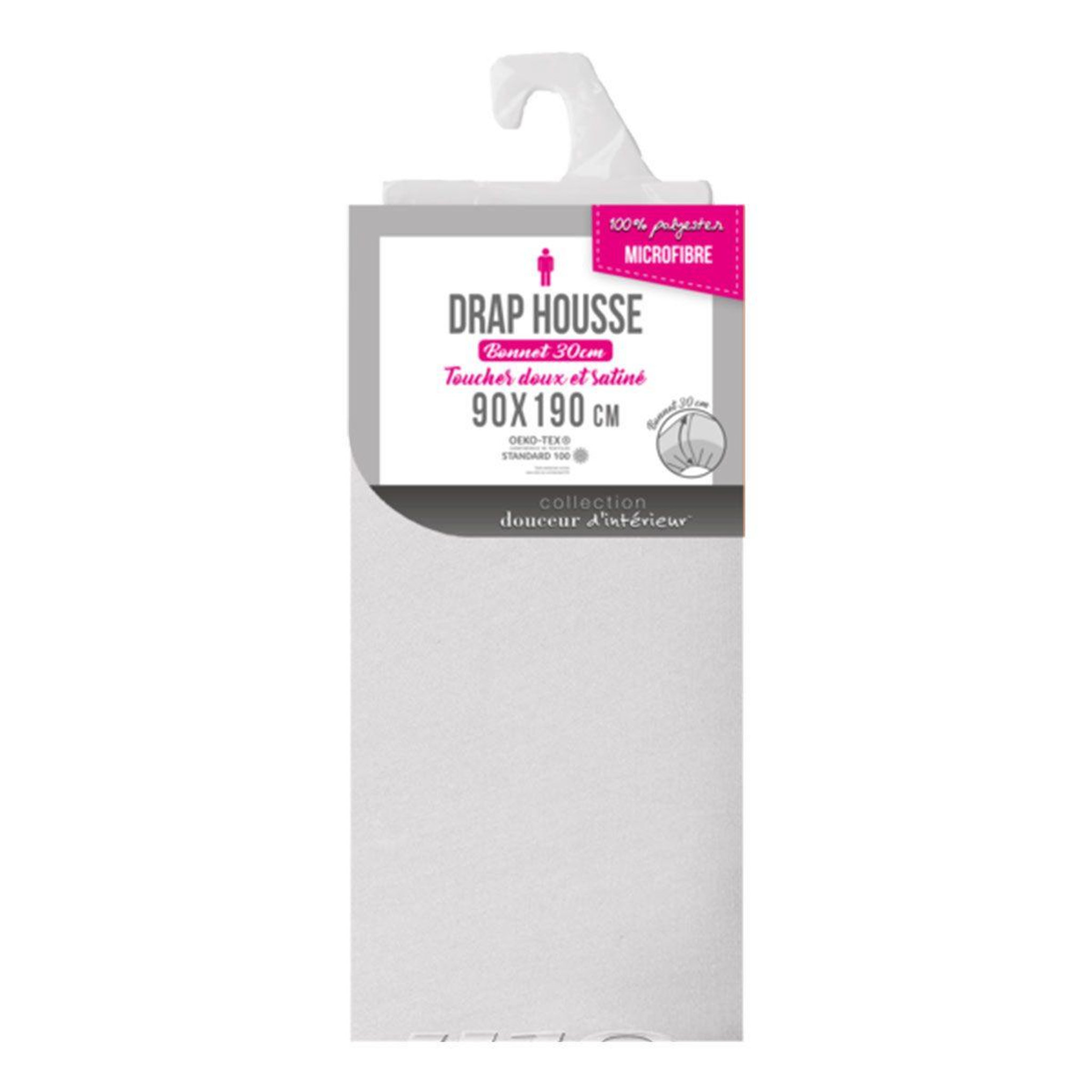 Voir la diapositive 2 : Douceur d'Intérieur Drap housse microfibre  oscar  90x190cm blanc