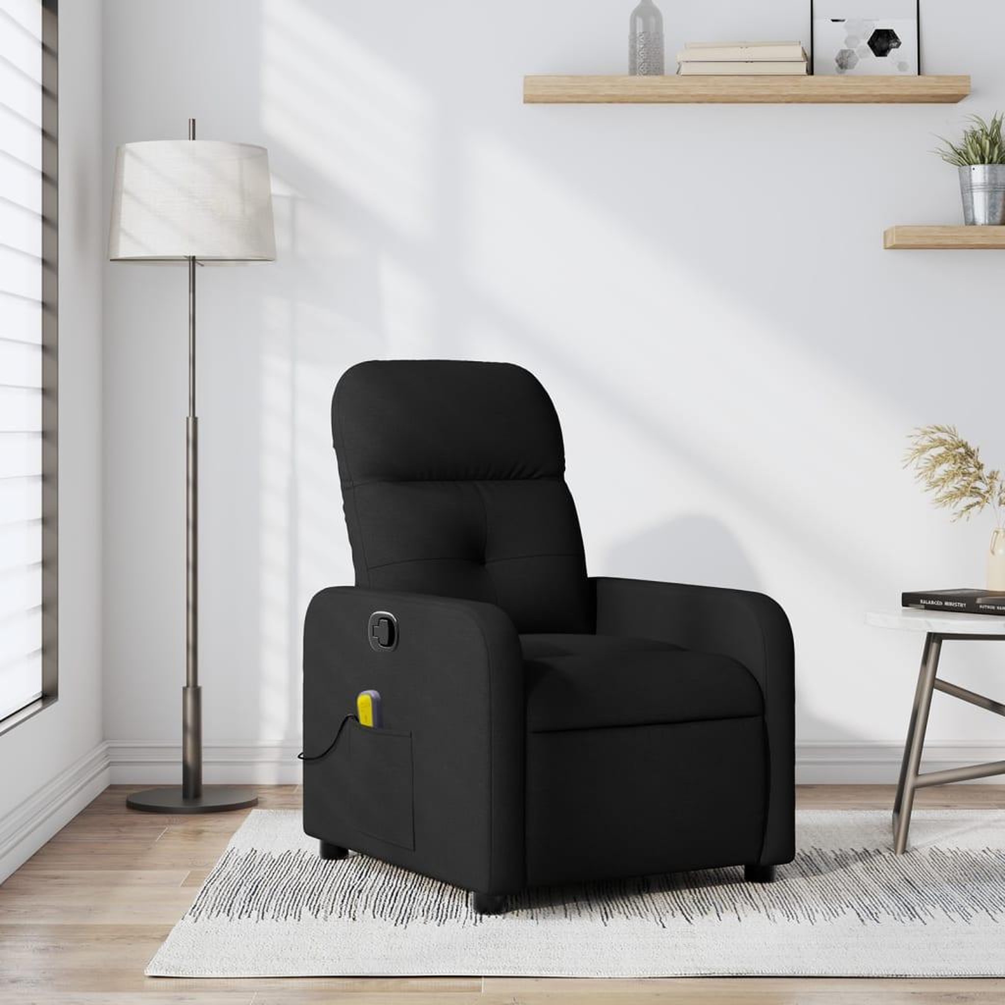 VIDAXL Fauteuil de massage inclinable Noir Tissu