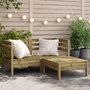 Voir la diapositive 1 : VIDAXL Canape de jardin 2 places avec repose-pieds bois pin impregne