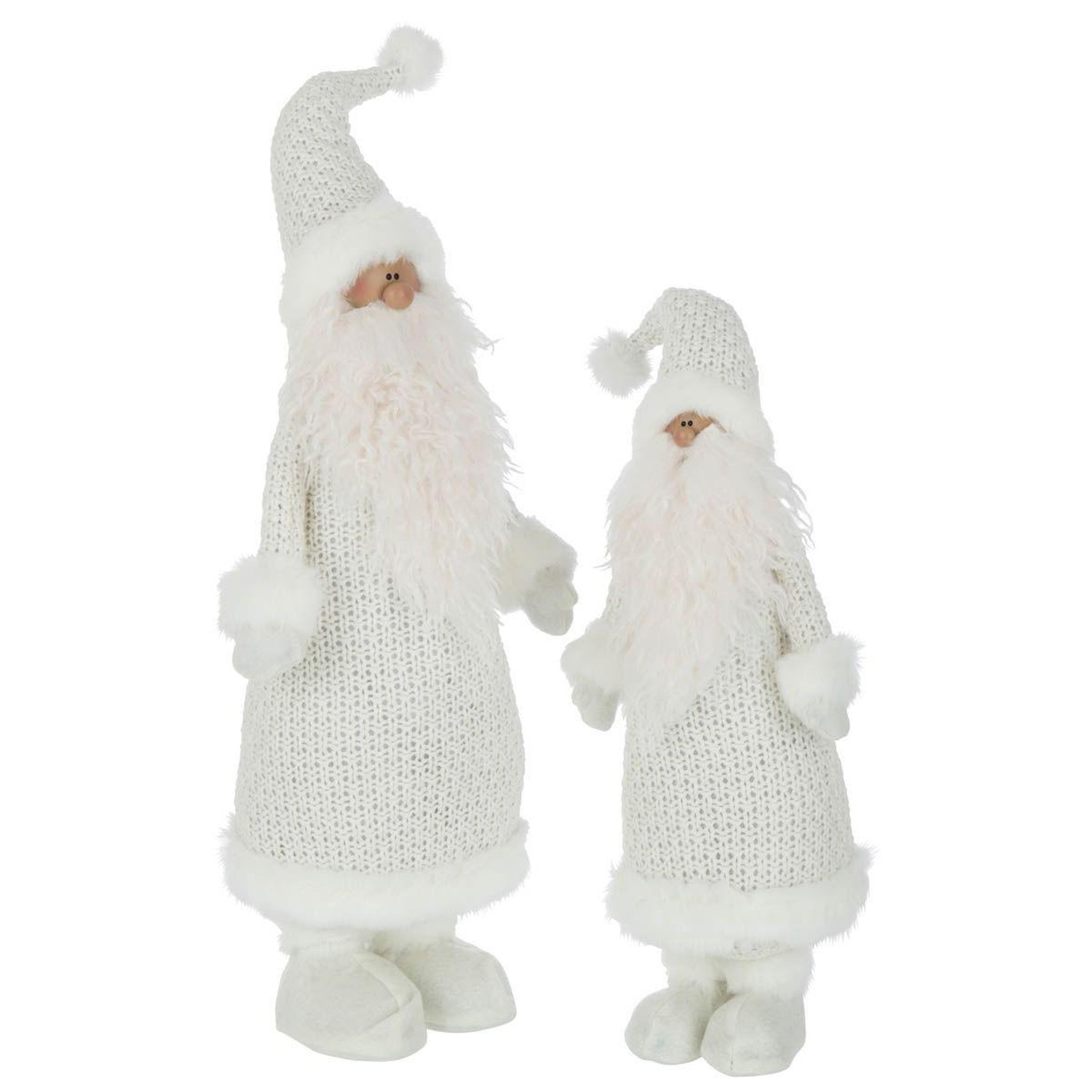 Voir la diapositive 2 : J-LINE Statue Déco  Père Noël  51cm Blanc