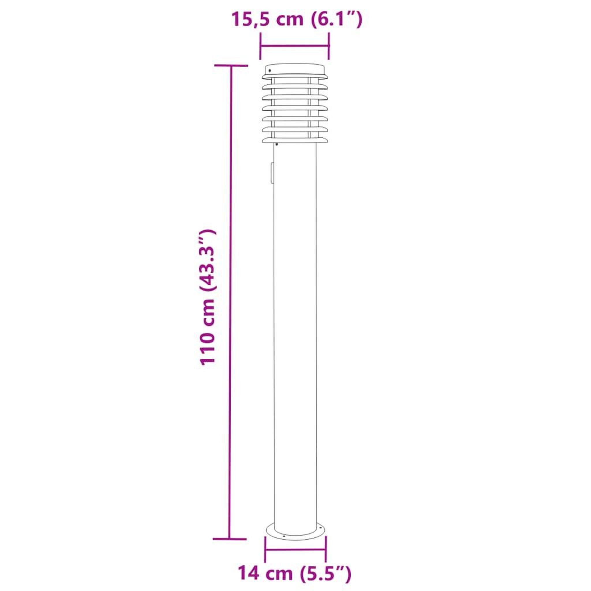 Voir la diapositive 6 : VIDAXL Lampadaires d'exterieur et sortie 3pcs argente acier inoxydable