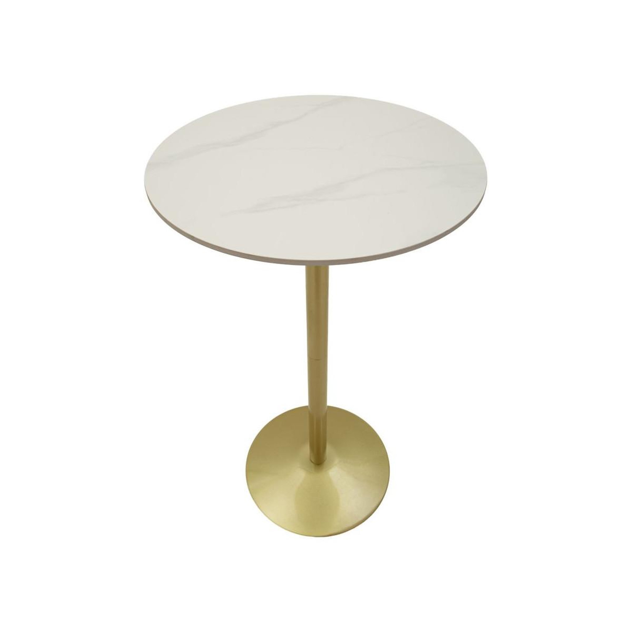 Paris Prix Table de bar effet marbre  simply  103cm or & blanc