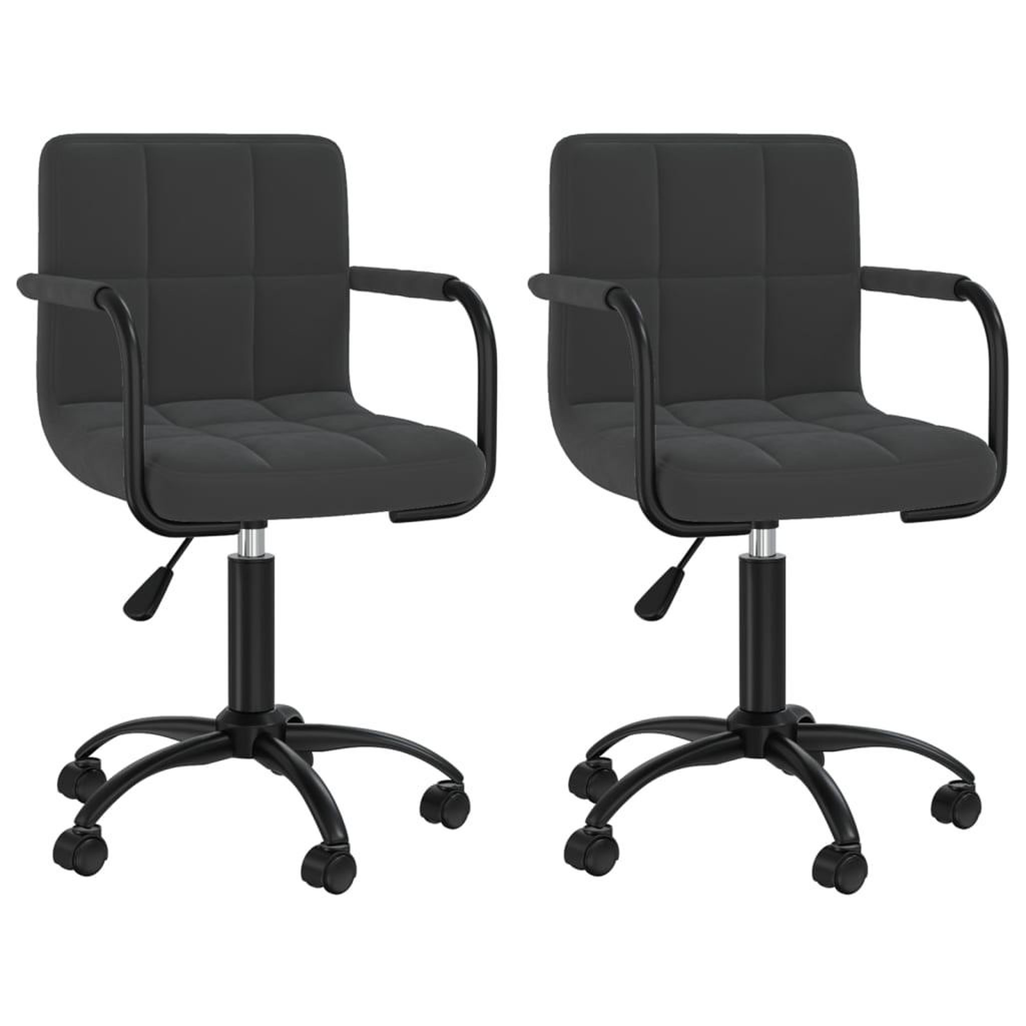 Voir la diapositive 2 : VIDAXL Chaises pivotantes a manger lot de 2 noir velours