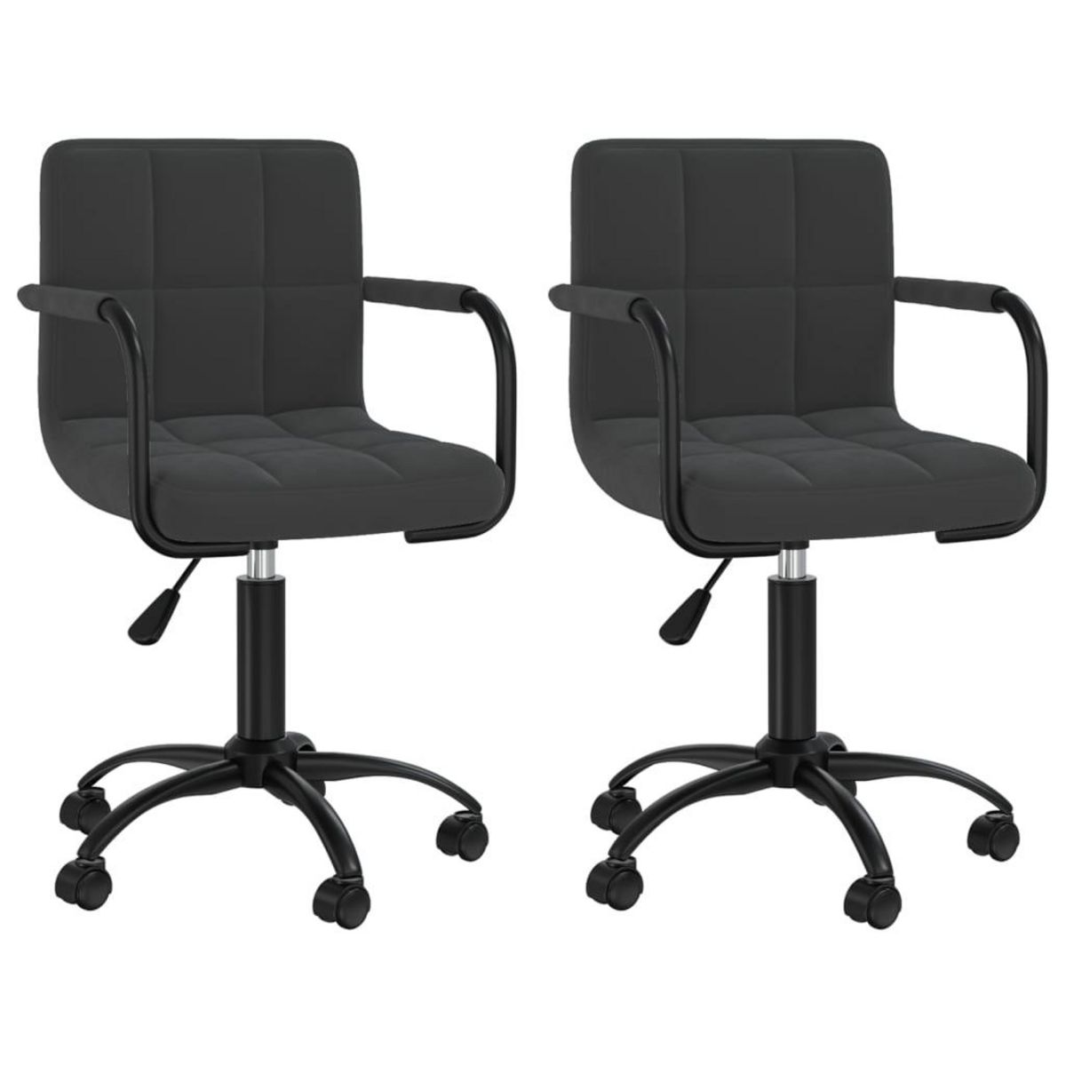VIDAXL Chaises pivotantes a manger lot de 2 noir velours