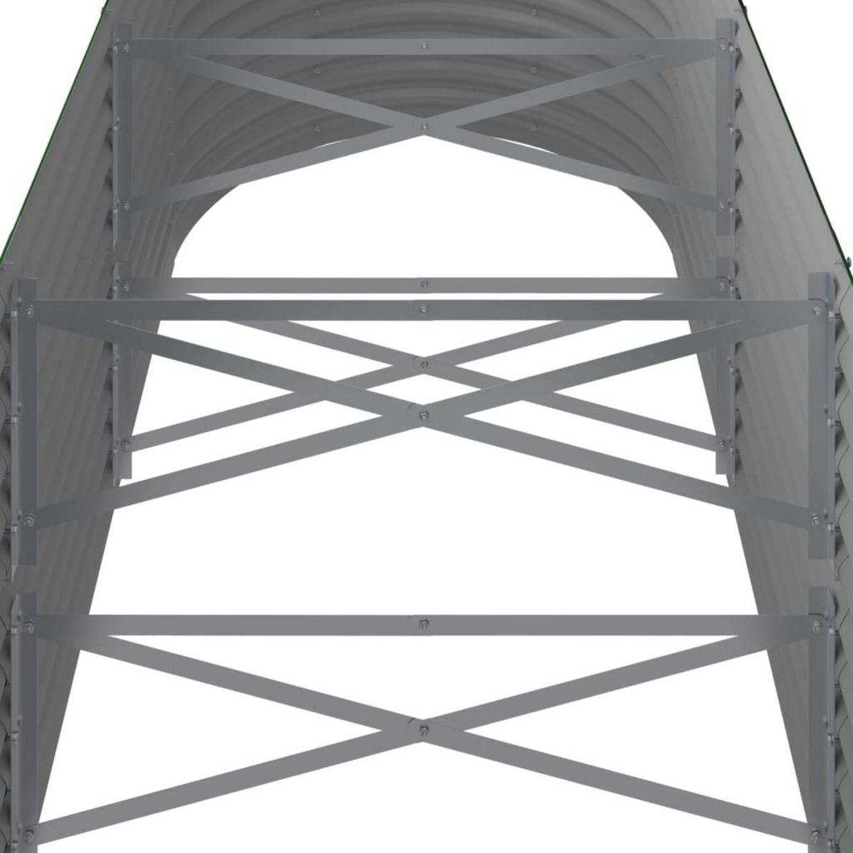 VIDAXL Lit sureleve de jardin Acier enduit de poudre 296x80x68 cm Vert