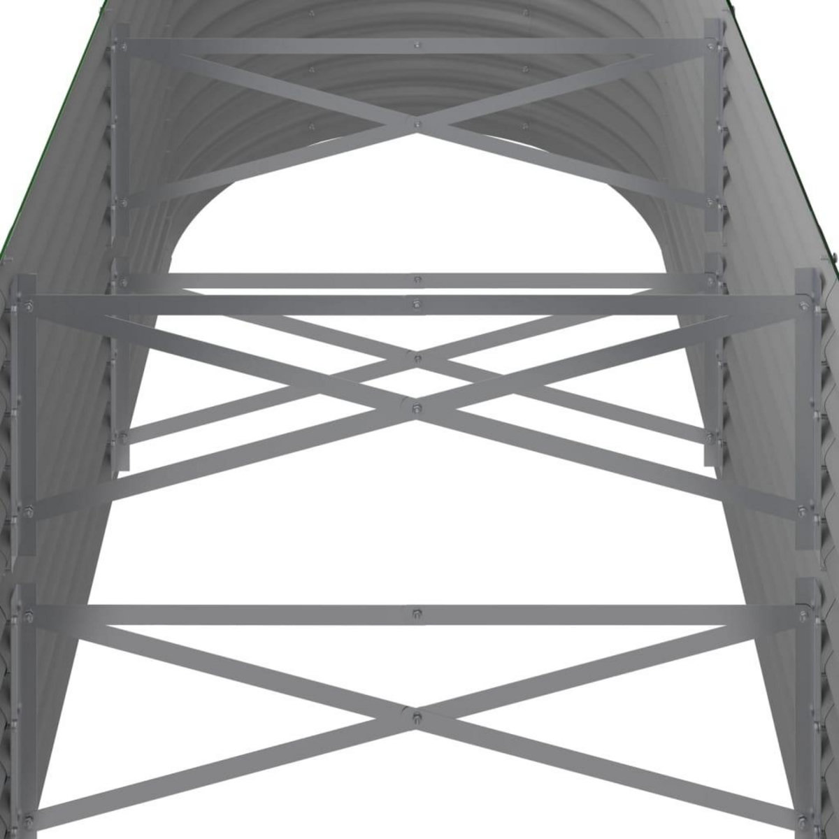 VIDAXL Lit sureleve de jardin Acier enduit de poudre 296x80x68 cm Vert