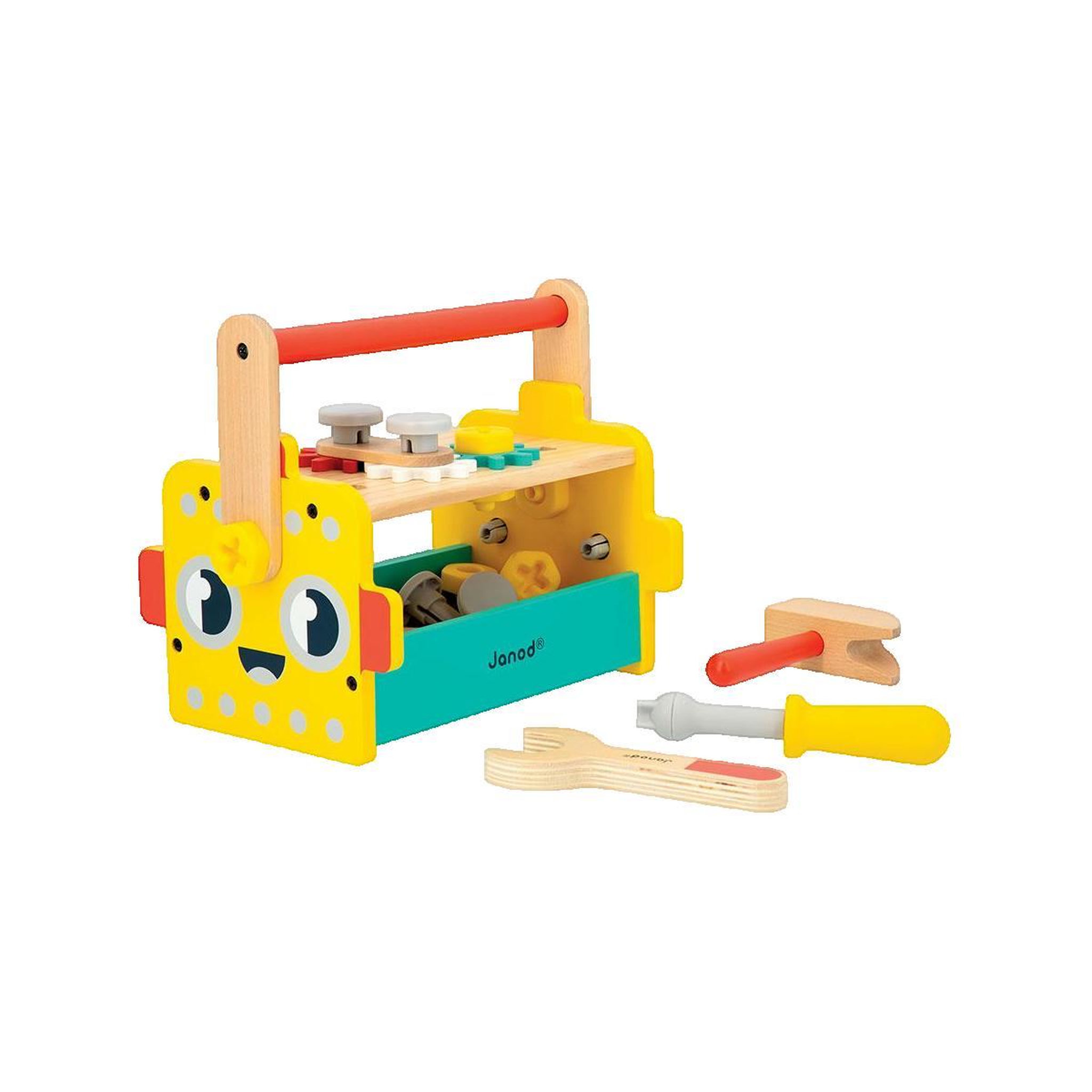 Voir la diapositive 2 : Juratoys-Janod Caisse à outils robot - Brico kids