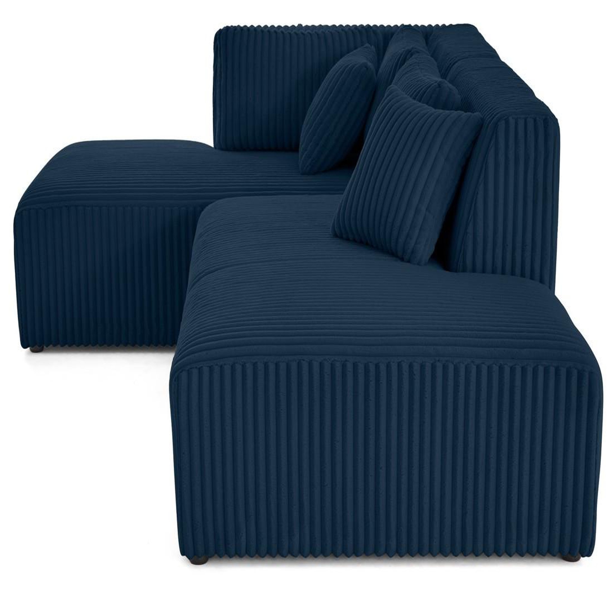 Voir la diapositive 6 : LISA DESIGN Victoire - canapé modulable d'angle gauche 4 places en velours côtelé grosses côtes