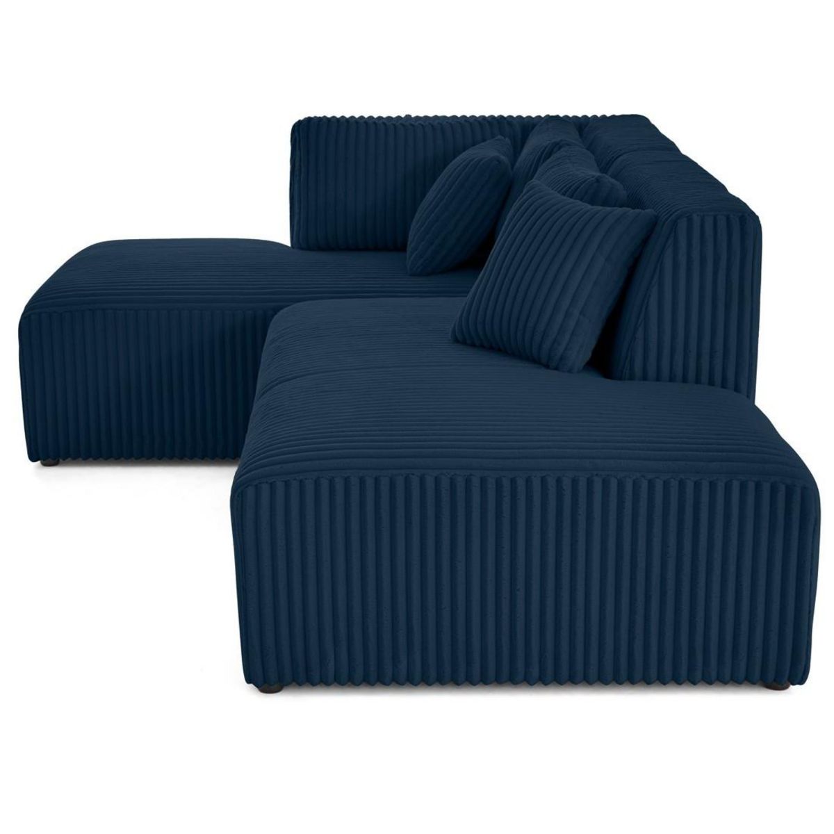 LISA DESIGN Victoire - canapé modulable d'angle gauche 4 places en velours côtelé grosses côtes