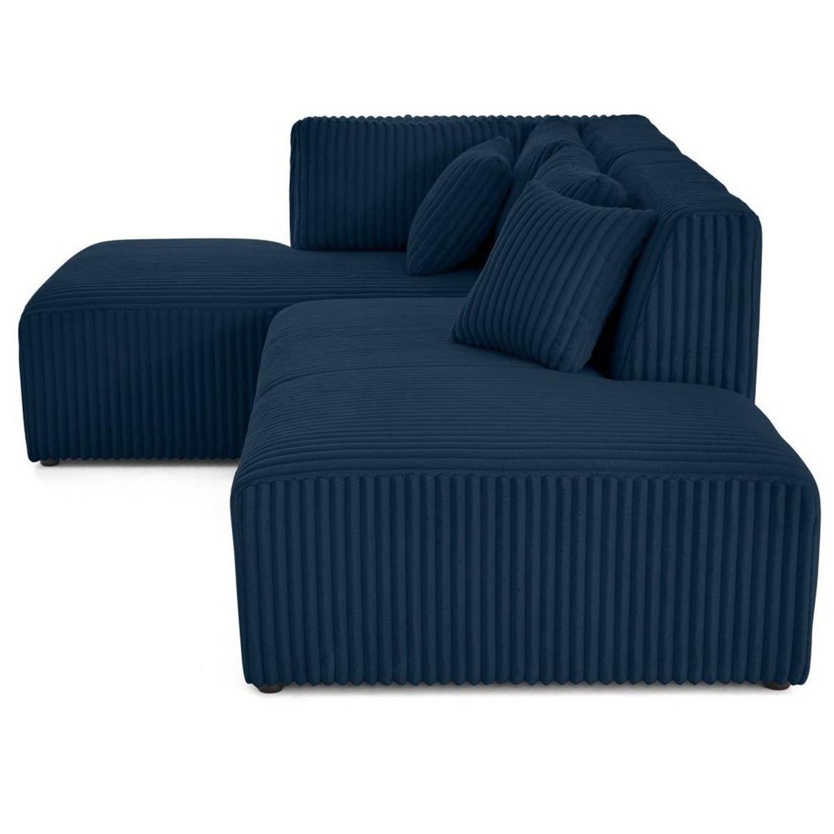 LISA DESIGN Victoire - canapé modulable d'angle gauche 4 places en velours côtelé grosses côtes