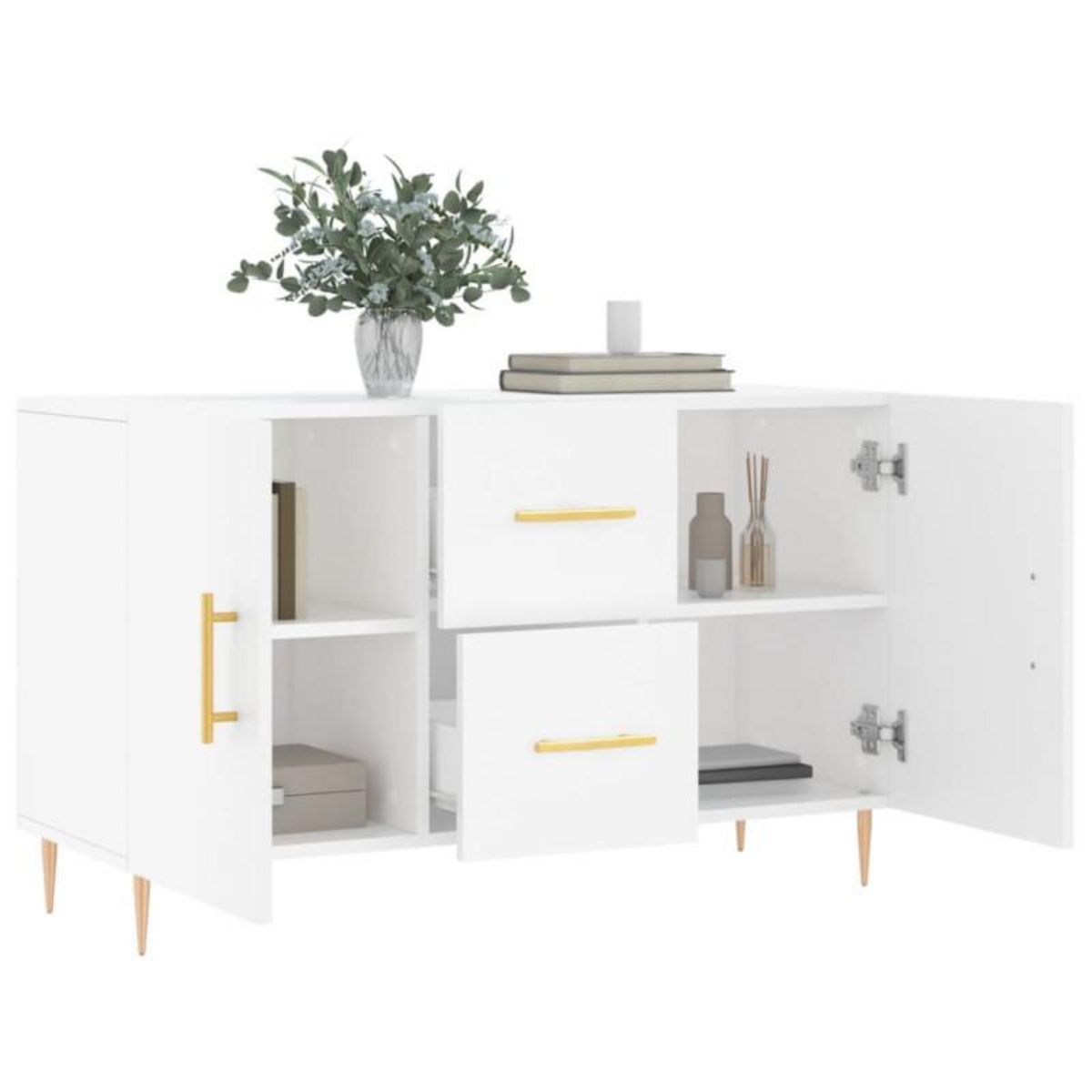 VIDAXL Buffet blanc 100x36x60 cm bois d ingénierie
