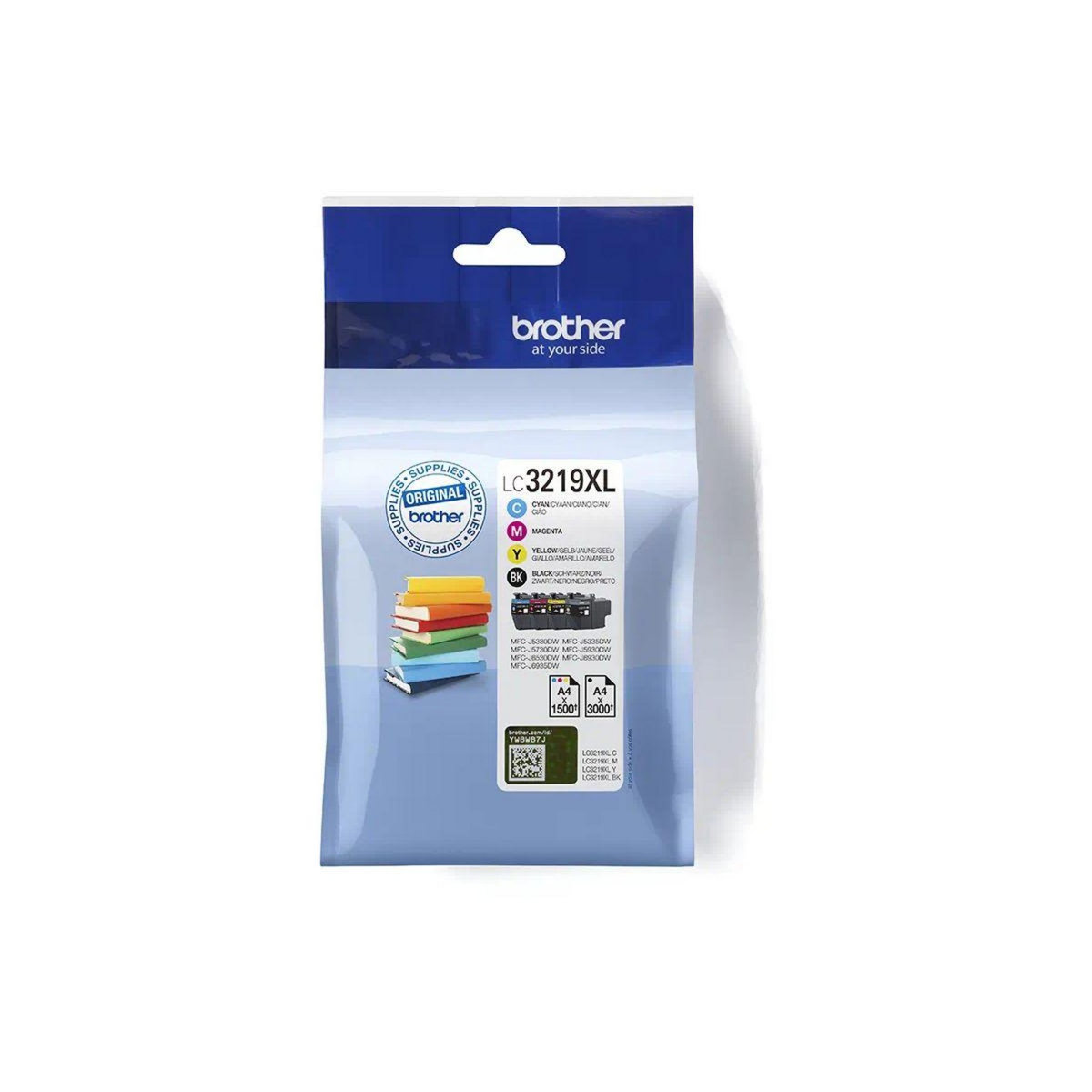 Brother Cartouche d'encre Pack Multipack 4 Originales LC3219 XL (Noir + 3 Couleurs) - LC3219XLVAL