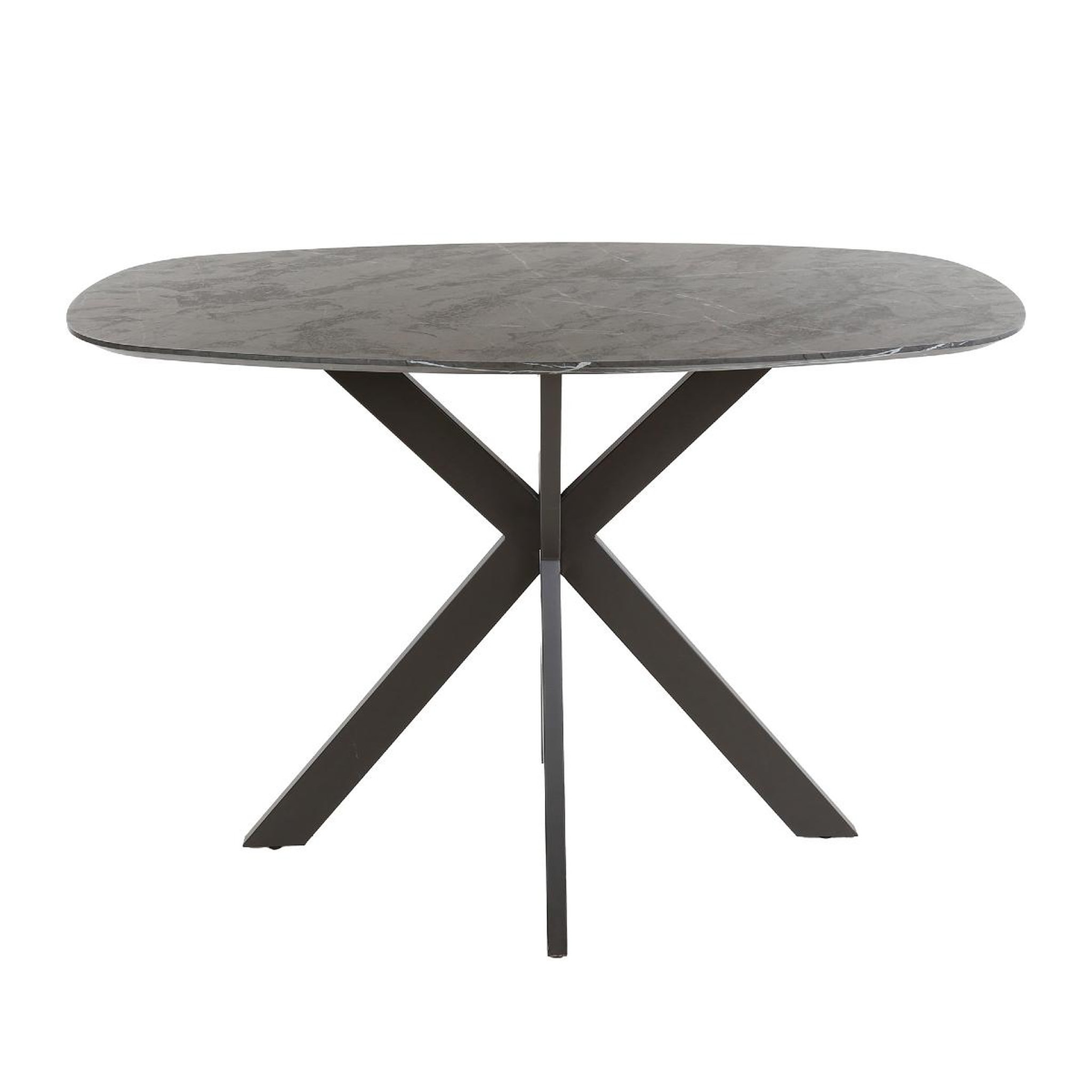 JLC KREATION Table de bar ovale en bois aspect céramique RABANNE