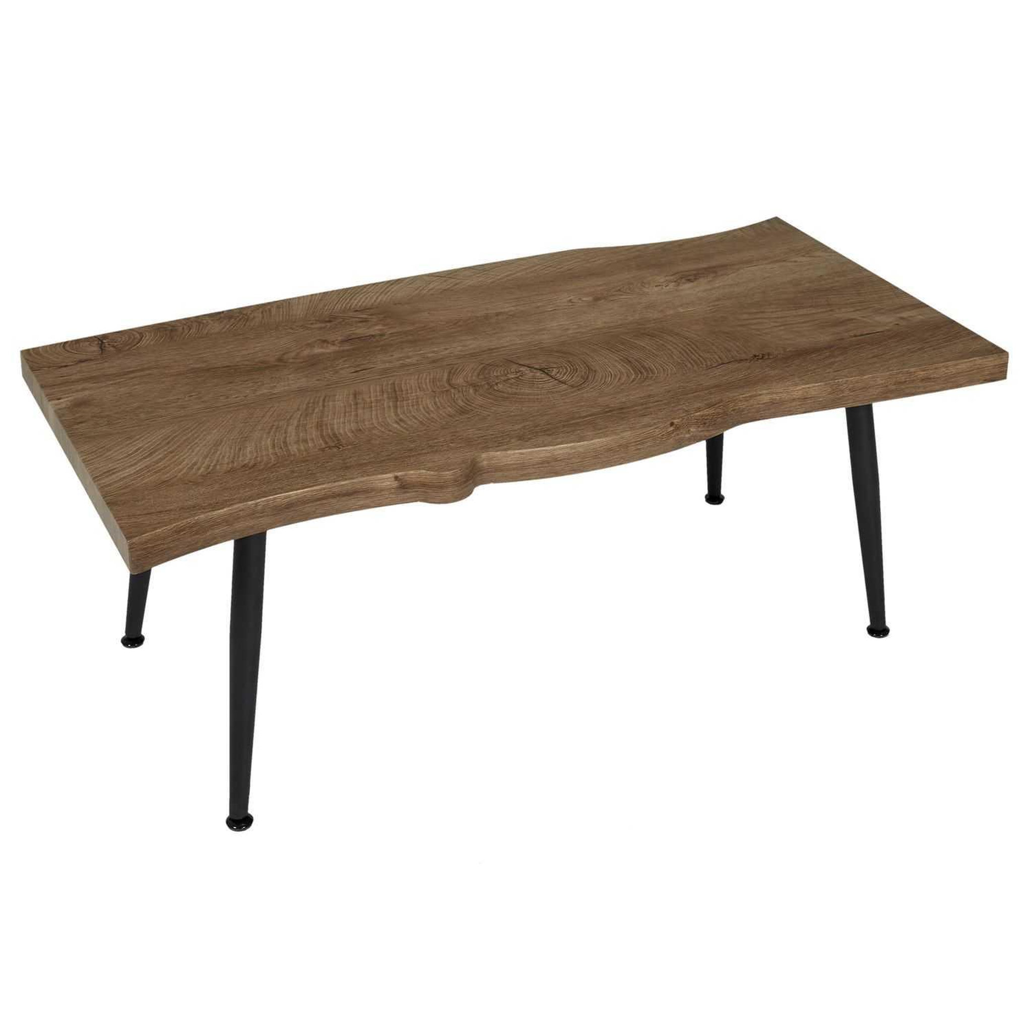 TOILINUX Table basse forest en métal et mdf - noir et marron