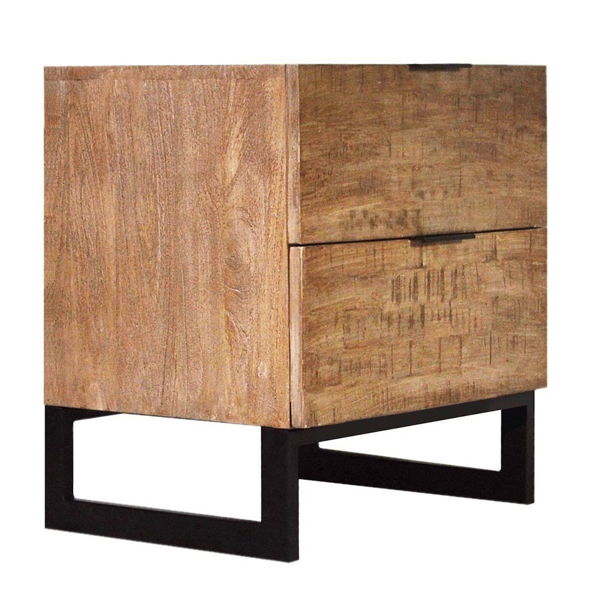 Paris Prix Table de Chevet 2 Tiroirs  Bolta  55cm Naturel