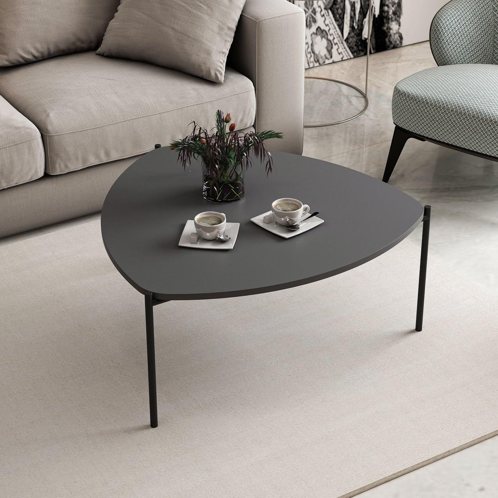 Voir la diapositive 3 : Habitat et Jardin Table basse en bois  lenny  - 90 x 89 x 40 cm - anthracite