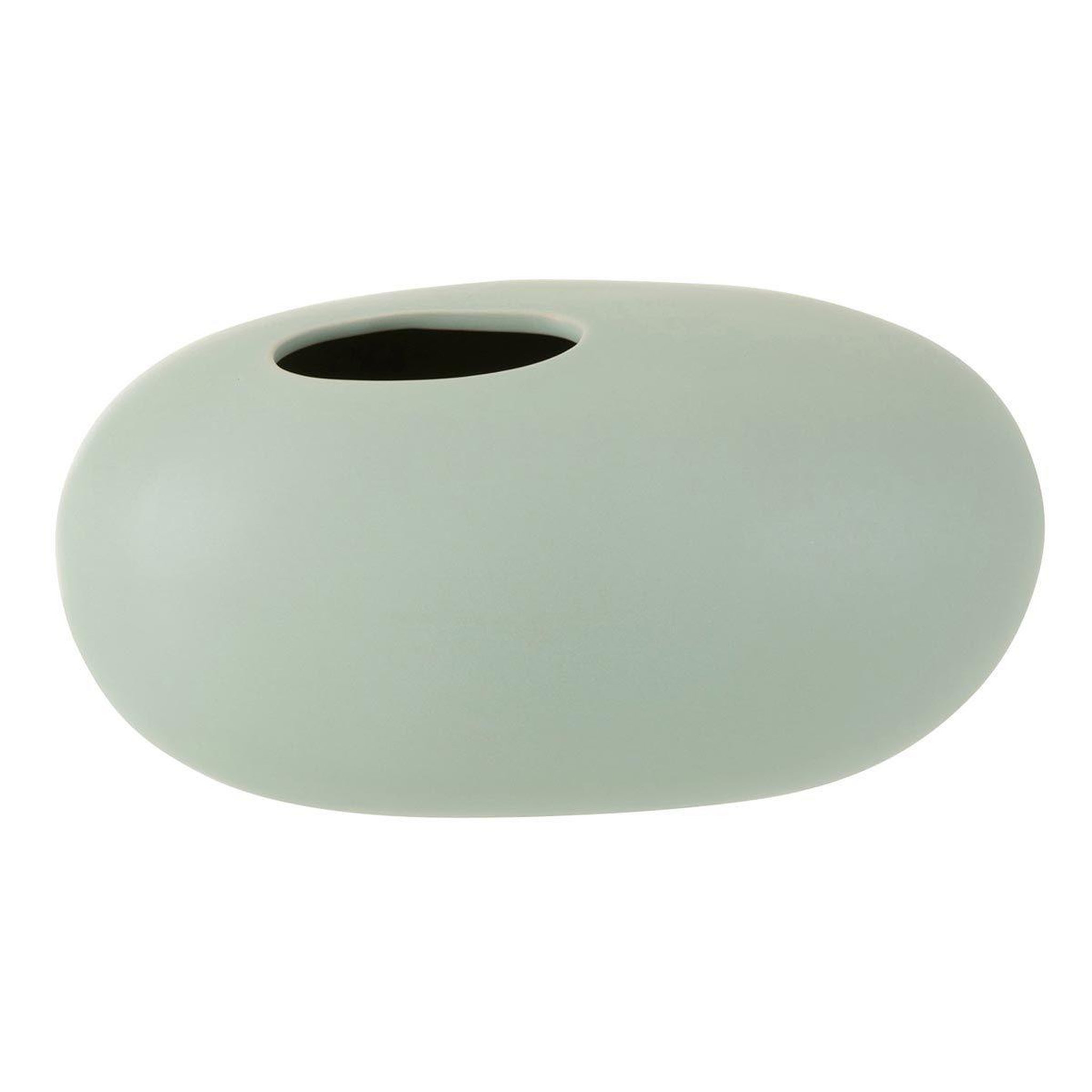 J-LINE Vase design  ovale céramique  25cm vert pastel