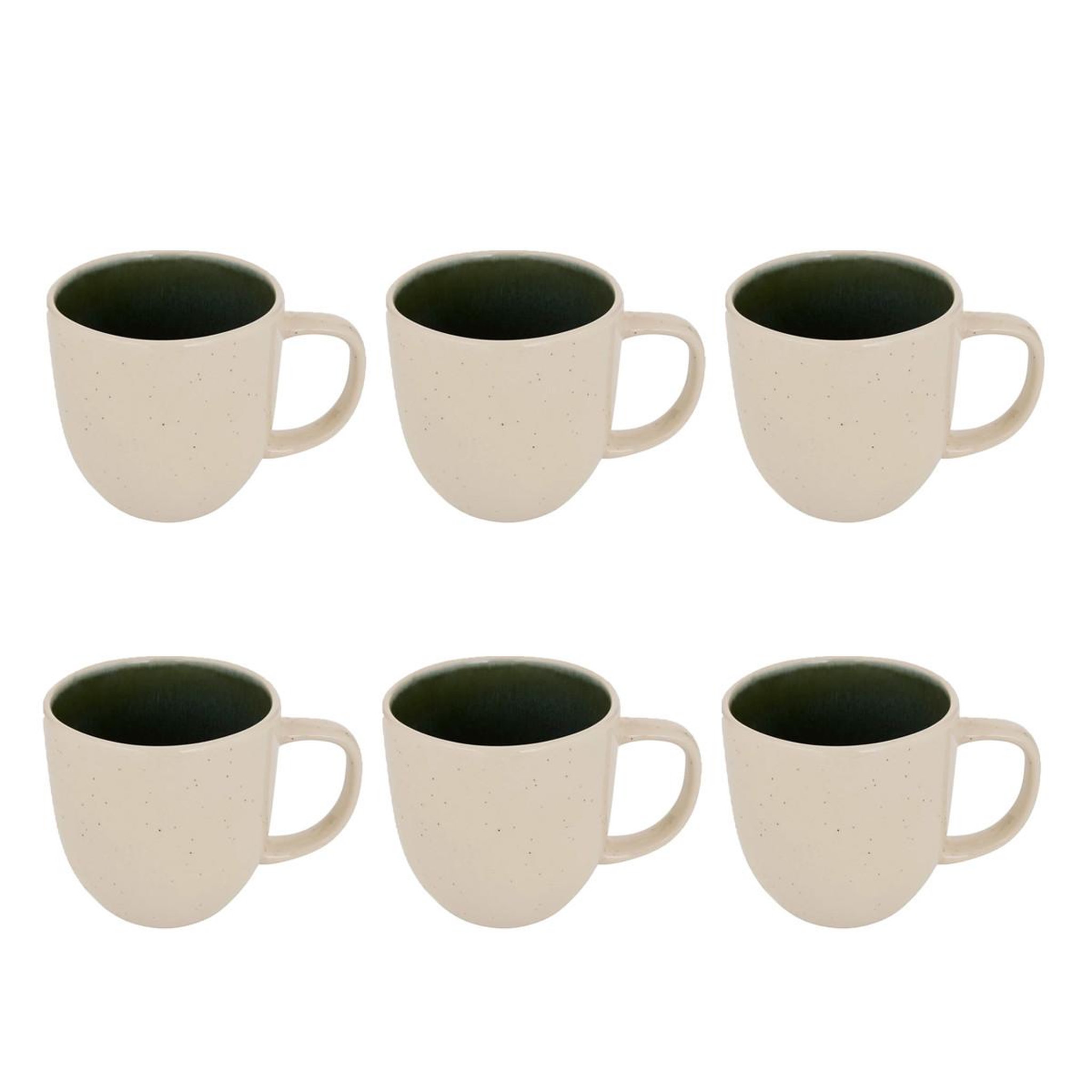 SECRET DE GOURMET Lot de 6 mugs en faïence  wonja  44cl vert