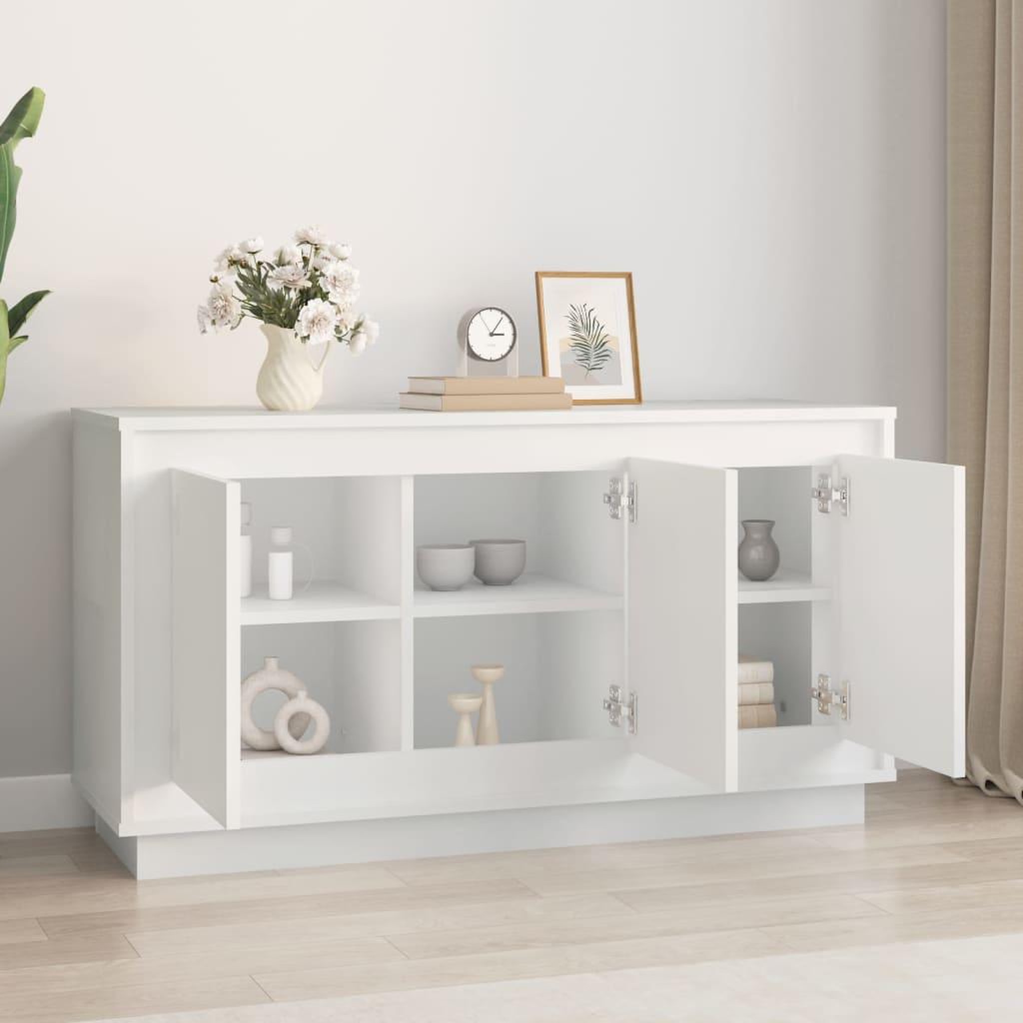 Voir la diapositive 3 : VIDAXL Buffet blanc 102x35x55 cm bois d'ingenierie