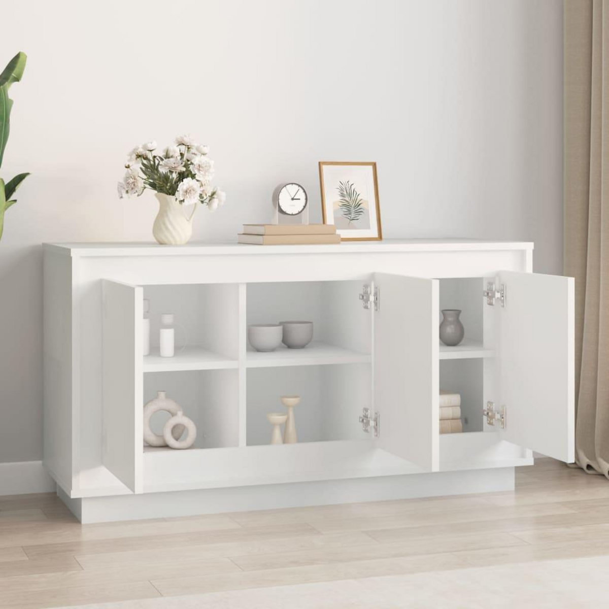 VIDAXL Buffet blanc 102x35x55 cm bois d'ingenierie