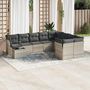Voir la diapositive 1 : VIDAXL Salon de jardin avec coussins 10 pcs gris clair resine tressee