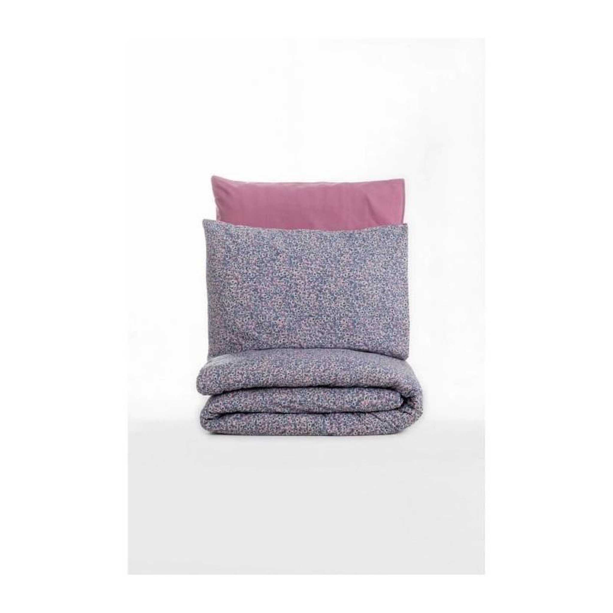 Voir la diapositive 3 : GENERIQUE Parure de lit - 129CTN64410 - 1 housse de couette 220 x 240 cm + 2 taies d'oreiller 60 x 60 cm - 100% coton ranforcé - Rose