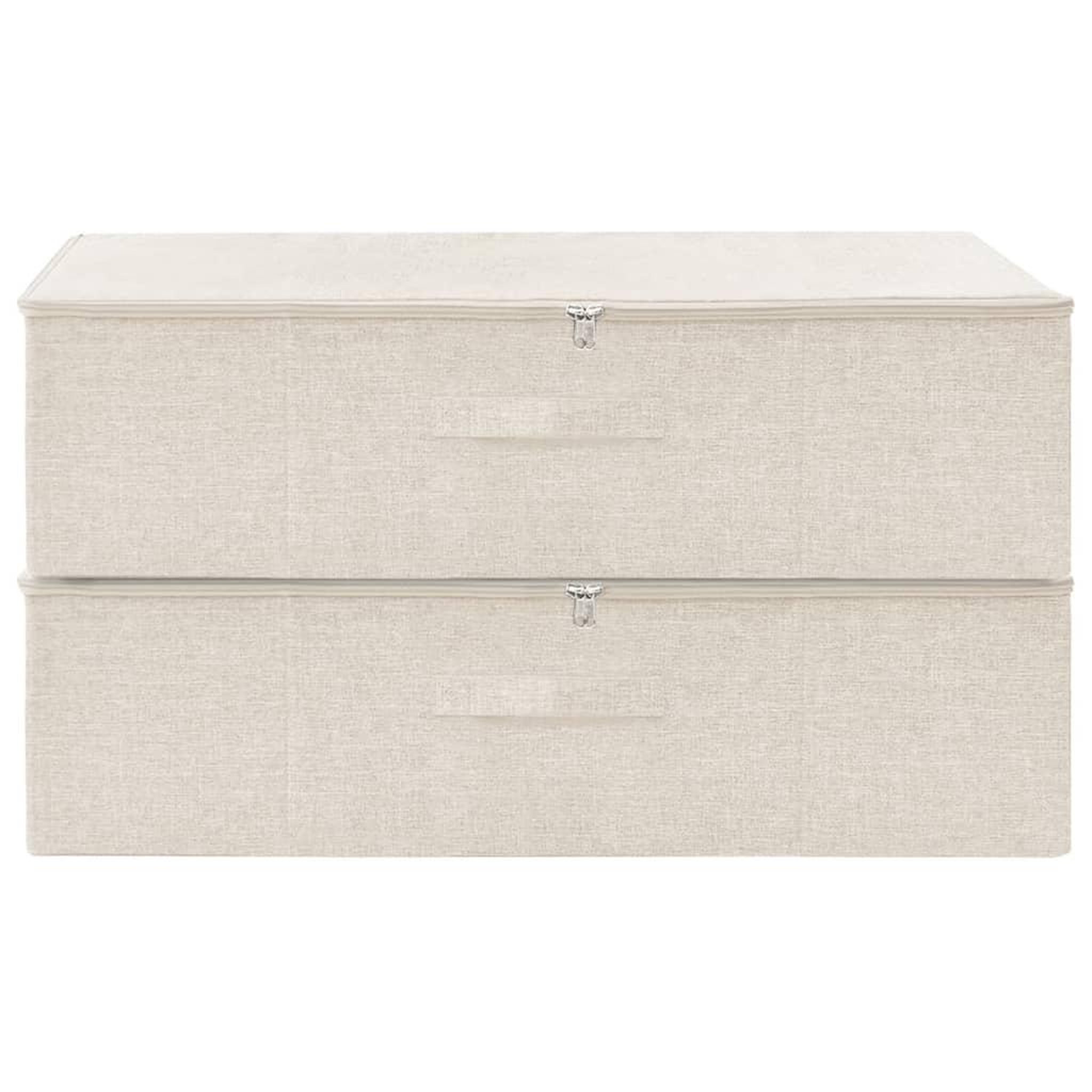 Voir la diapositive 3 : VIDAXL Boîtes de rangement 2 pcs Tissu 70x40x18 cm Creme