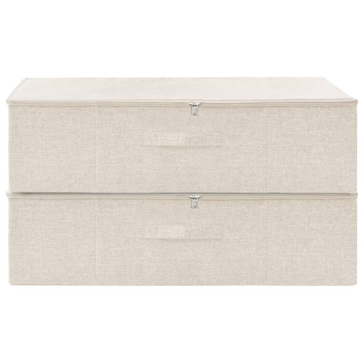 VIDAXL Boîtes de rangement 2 pcs Tissu 70x40x18 cm Creme