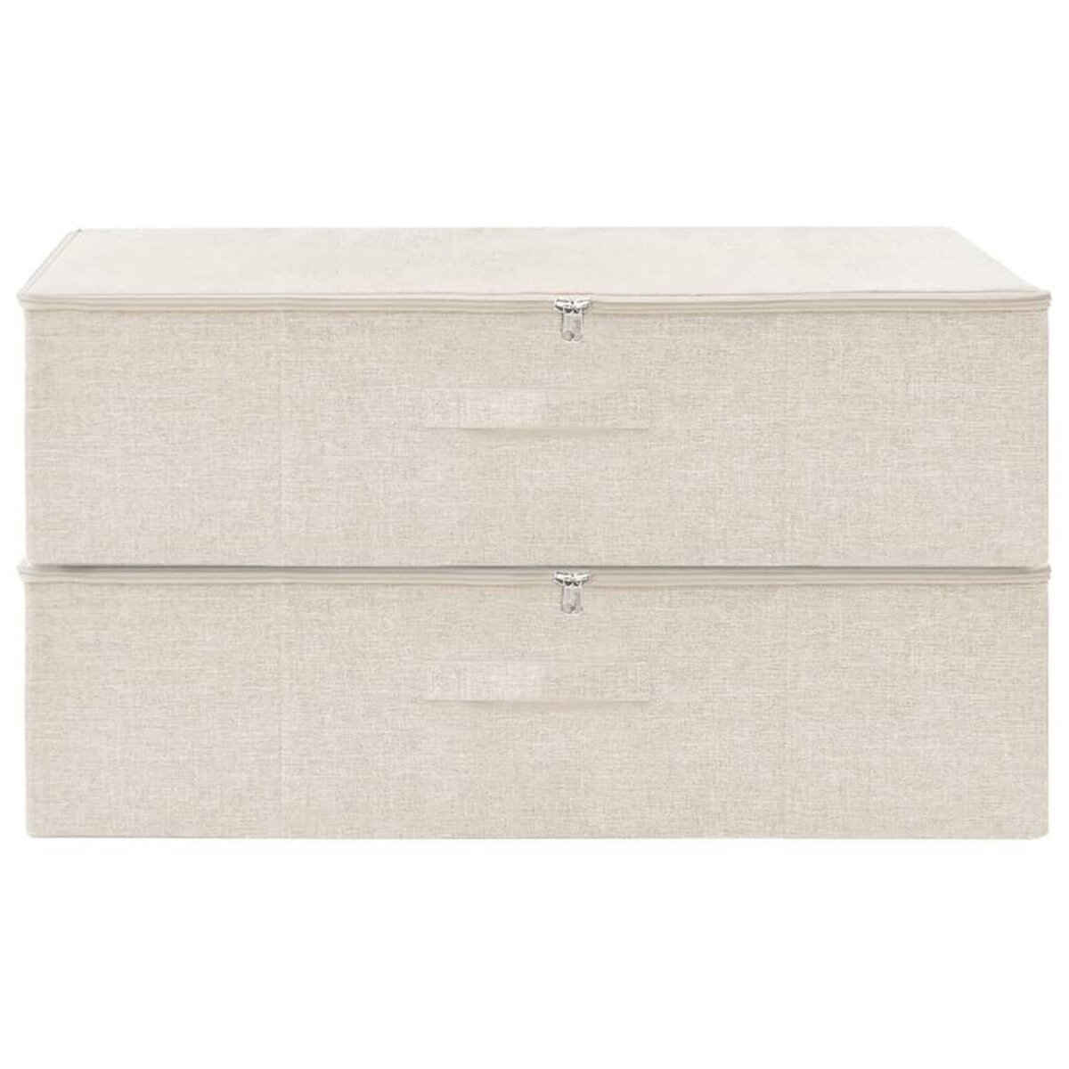 VIDAXL Boîtes de rangement 2 pcs Tissu 70x40x18 cm Creme