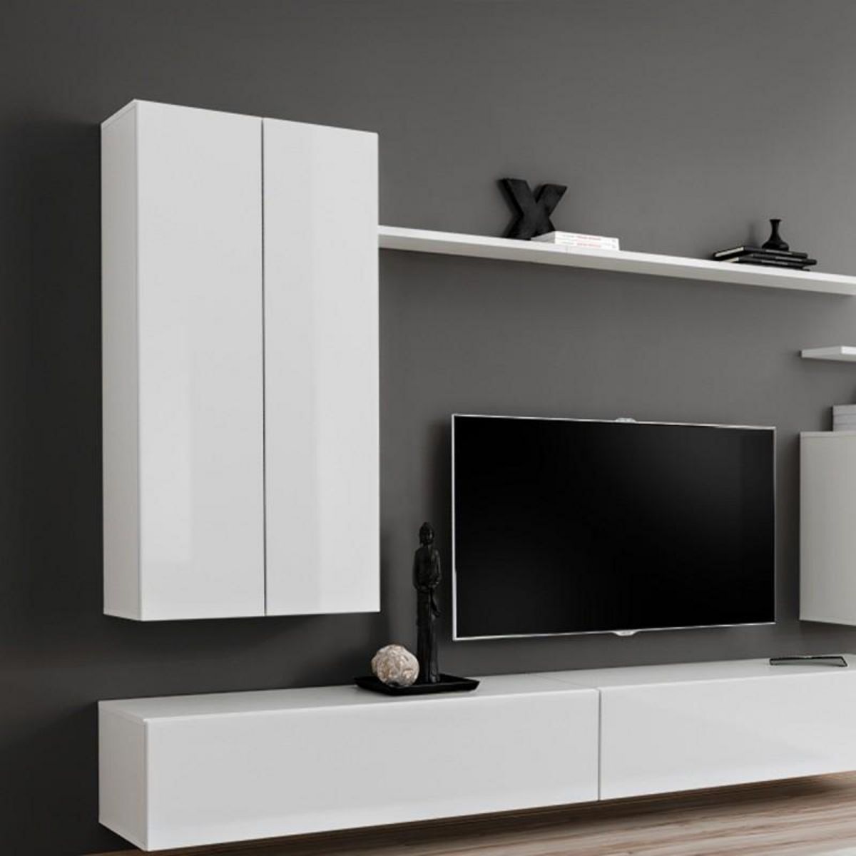 Paris Prix Meuble TV Mural Design  Switch II  270cm Blanc