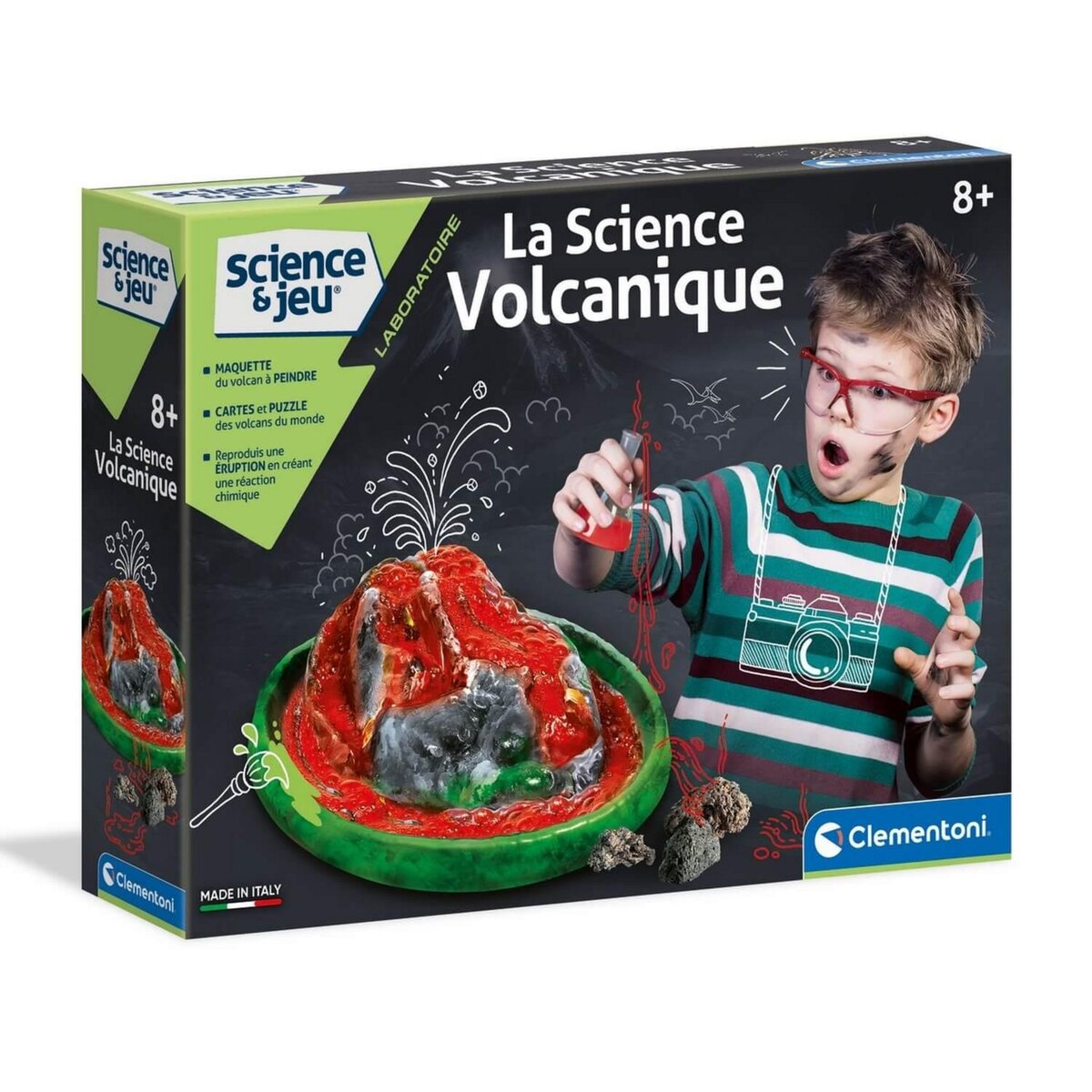 CLEMENTONI Kit Science et jeu : La science volcanique pas cher 