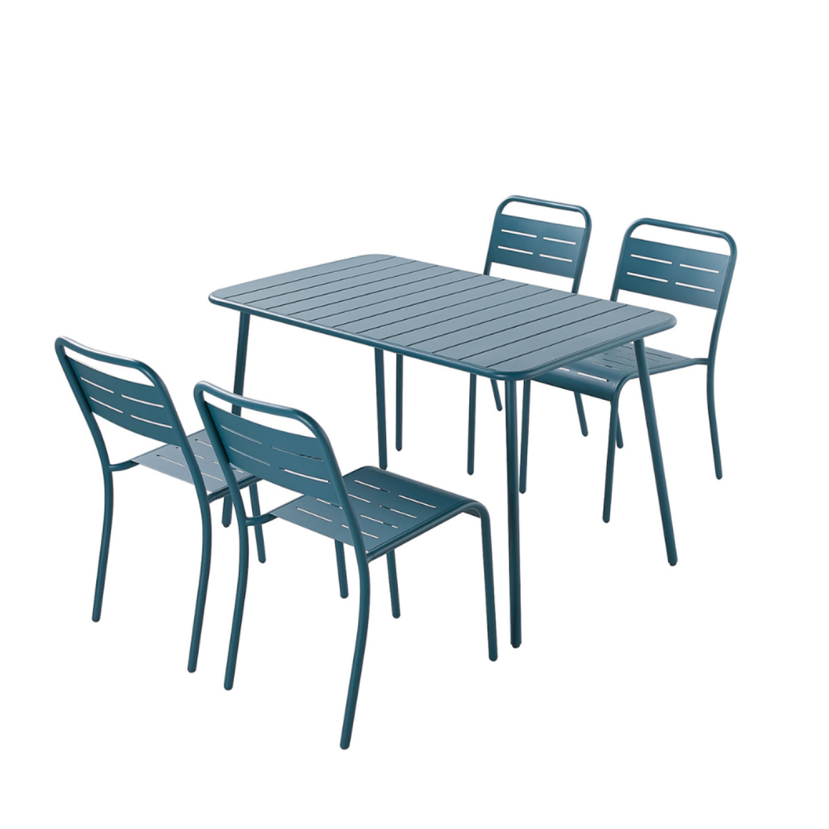 CONCEPT USINE Ensemble table et chaises bleu 4-6 places BERGAME